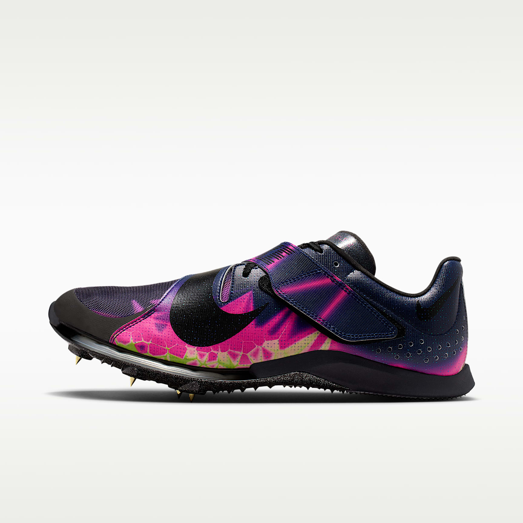 Nike Long Jump Elite Glam Leichtathletik-Sprung-Spikes – Pink Blast/Blue Void/Electric Green/Schwarz