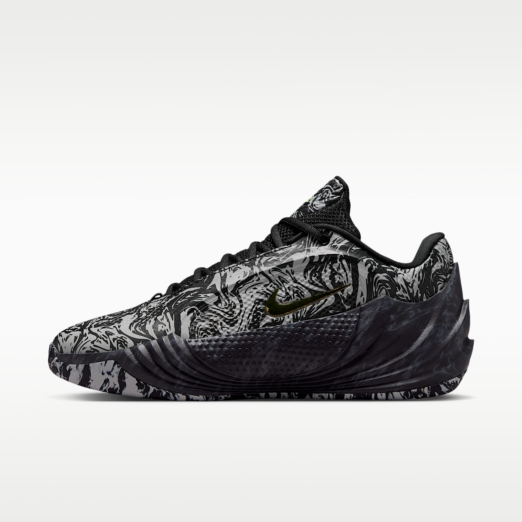 Giannis Freak 8 "Etched in Stone" Basketballschuh – Schwarz/Light Smoke Grey/Volt