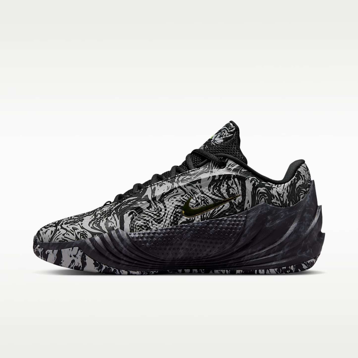 Giannis Freak 8 "Etched in Stone" Basketballschuh – Schwarz/Light Smoke Grey/Volt