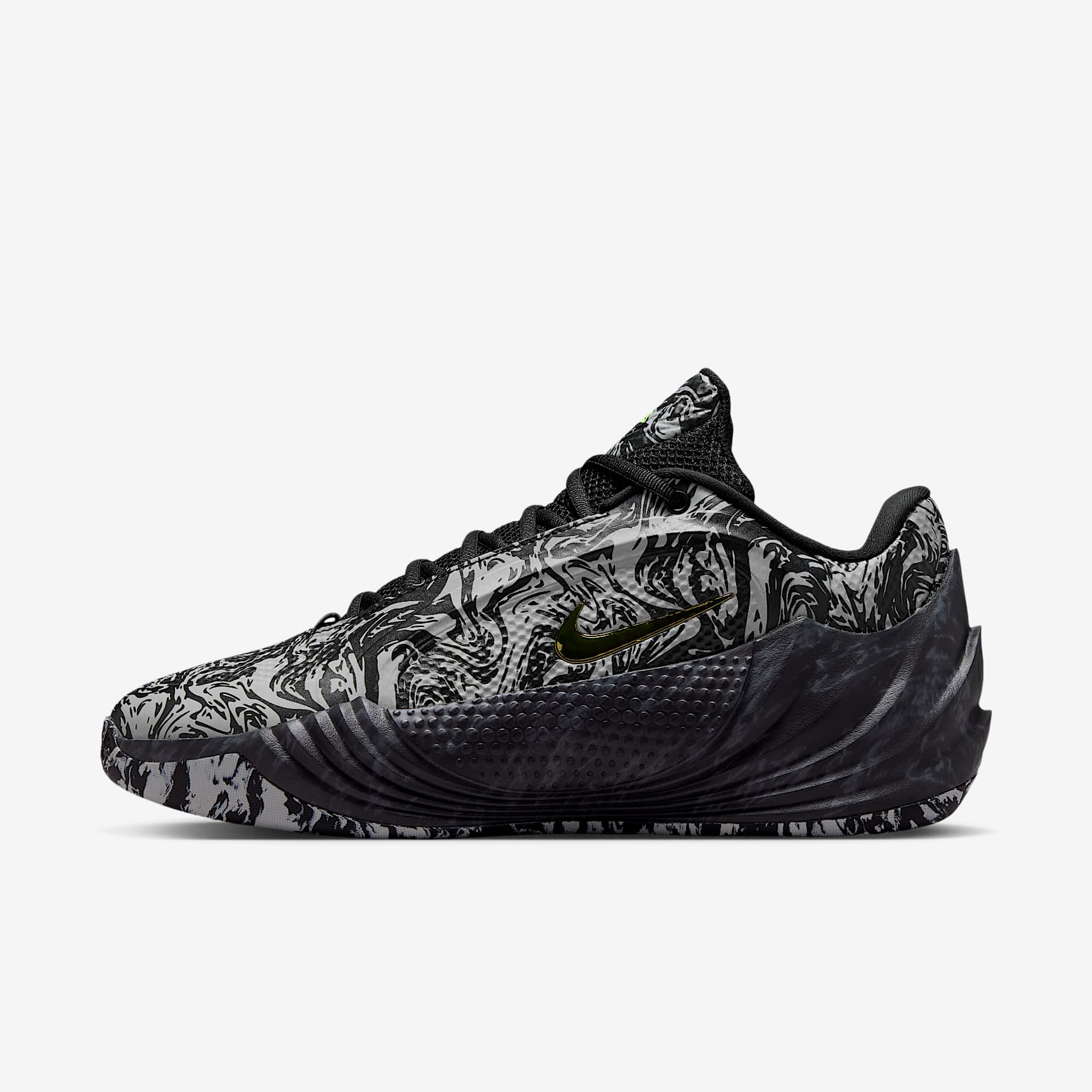 Giannis Freak 8 "Etched in Stone" Basketballschuh – Schwarz/Light Smoke Grey/Volt