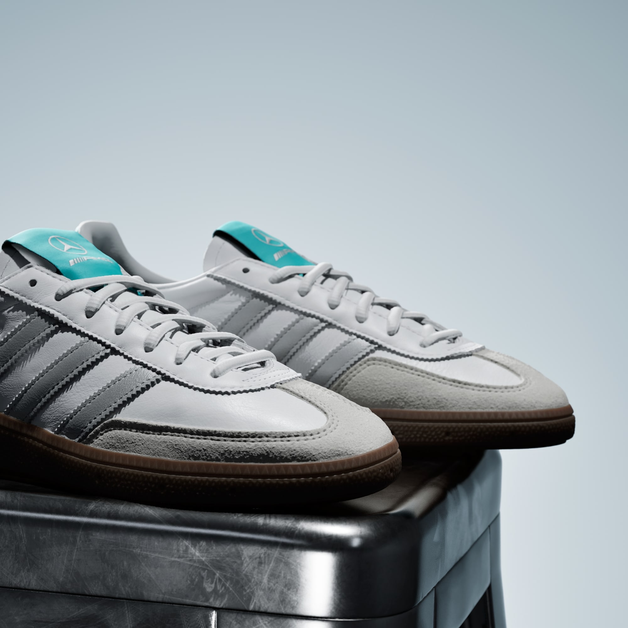 HANDBALL SPEZIAL MERCEDES SCHUH – Cloud White / Silver Metallic / Gum – KJ1178