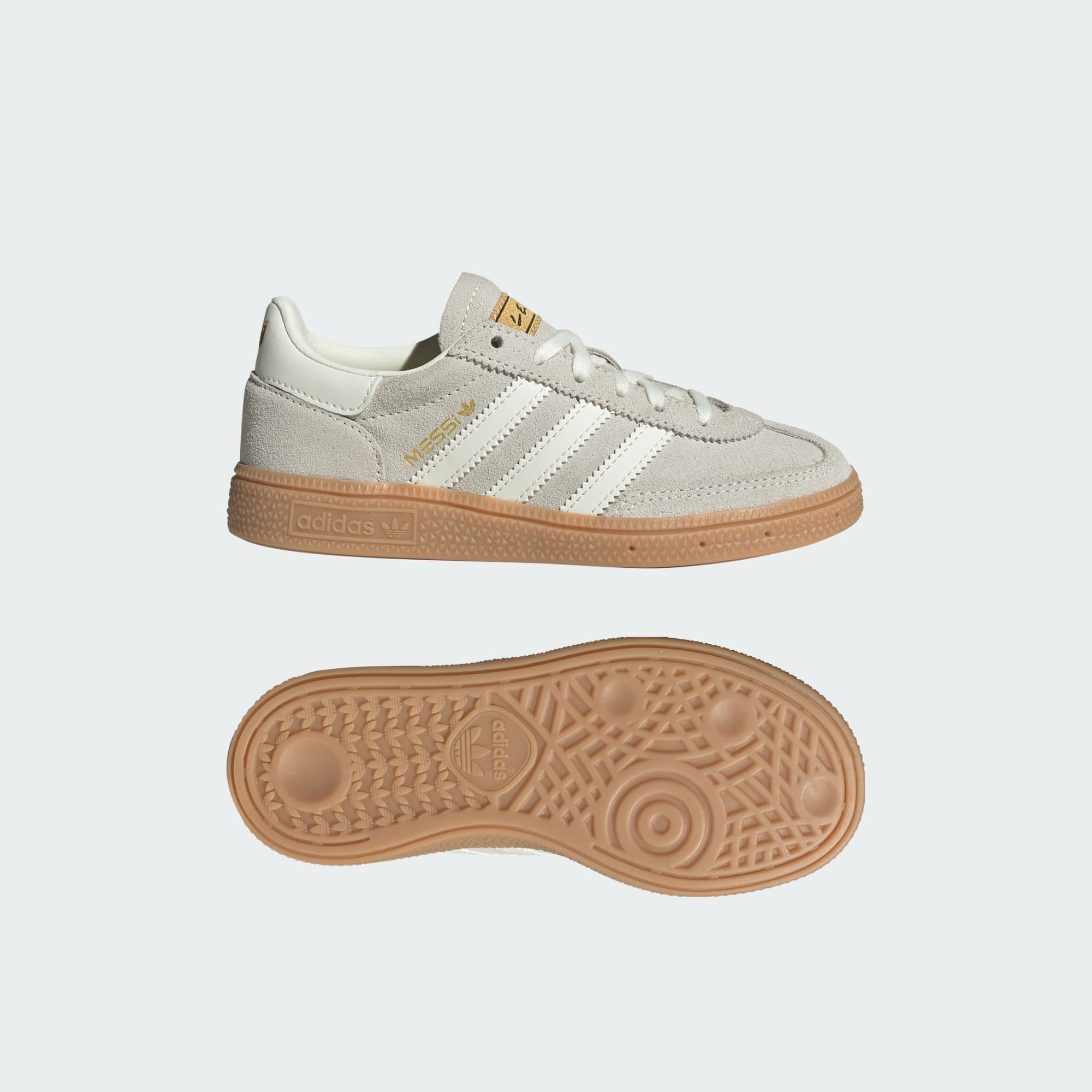 HANDBALL SPEZIAL MESSI Schuh – Ivory / Ivory / Gold Metallic – KH8309