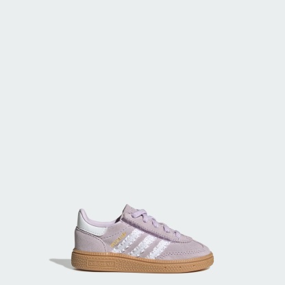 HANDBALL SPEZIAL SCHUH, KOMFORTVERSCHLUSS, ELASTISCHE SCHNÜRSENKEL – Ice Lavender / Cloud White / Gum – LA4014