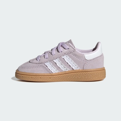 HANDBALL SPEZIAL SCHUH, KOMFORTVERSCHLUSS, ELASTISCHE SCHNÜRSENKEL – Ice Lavender / Cloud White / Gum – LA4014