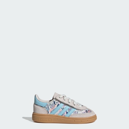 HANDBALL SPEZIAL SCHUH, KOMFORTVERSCHLUSS, ELASTISCHE SCHNÜRSENKEL – Off White / Icey Blue / Gum – KK0952