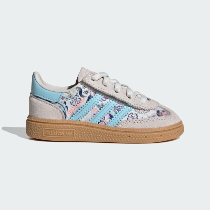 HANDBALL SPEZIAL SCHUH, KOMFORTVERSCHLUSS, ELASTISCHE SCHNÜRSENKEL – Off White / Icey Blue / Gum – KK0952