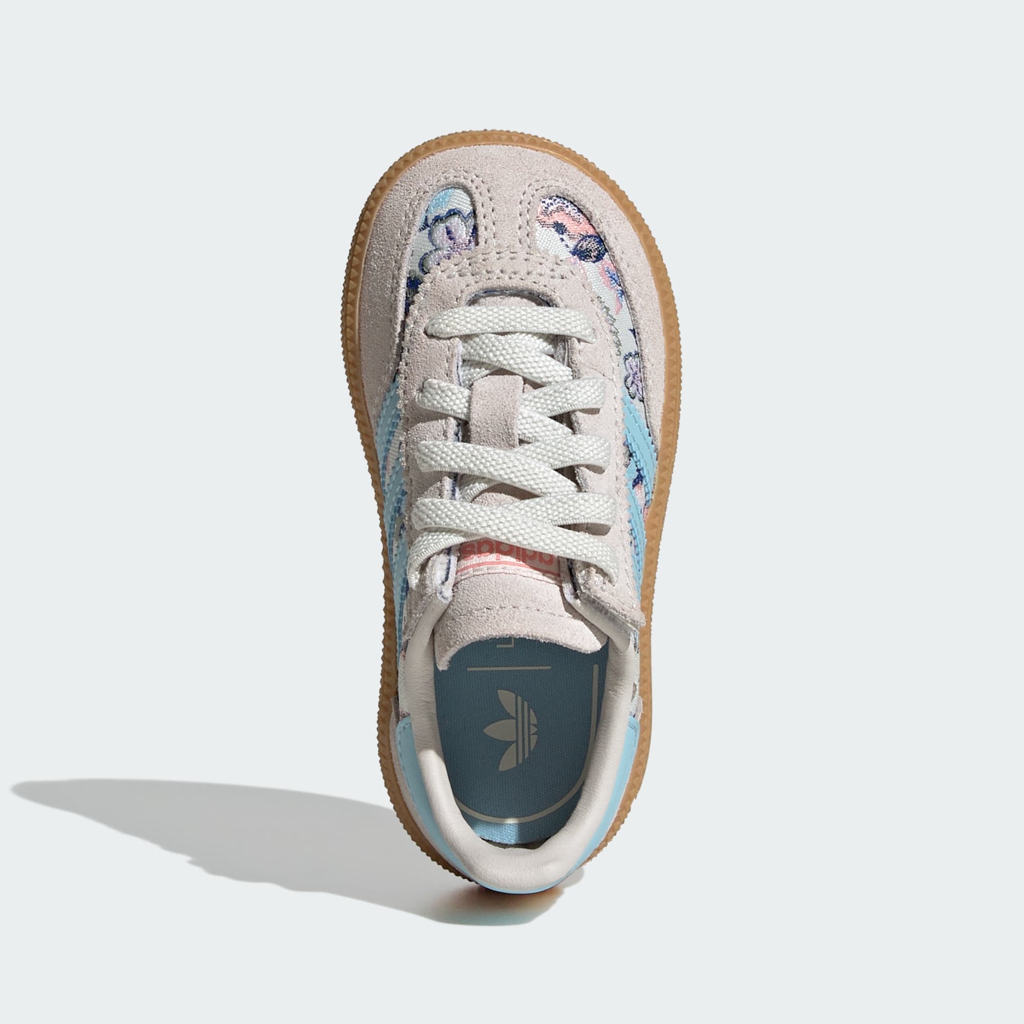 HANDBALL SPEZIAL SCHUH, KOMFORTVERSCHLUSS, ELASTISCHE SCHNÜRSENKEL – Off White / Icey Blue / Gum – KK0952