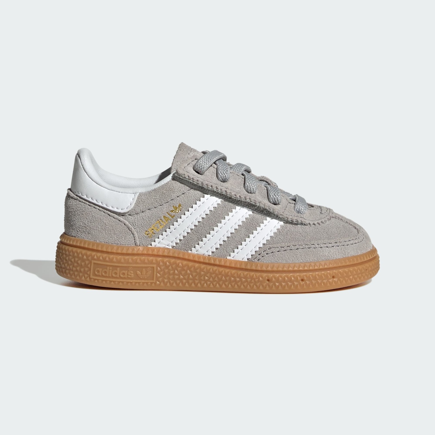 Handball Spezial Comfort Closure Elastic Lace Kids Schuh – Grey Two / Cloud White / Gum – JQ1993