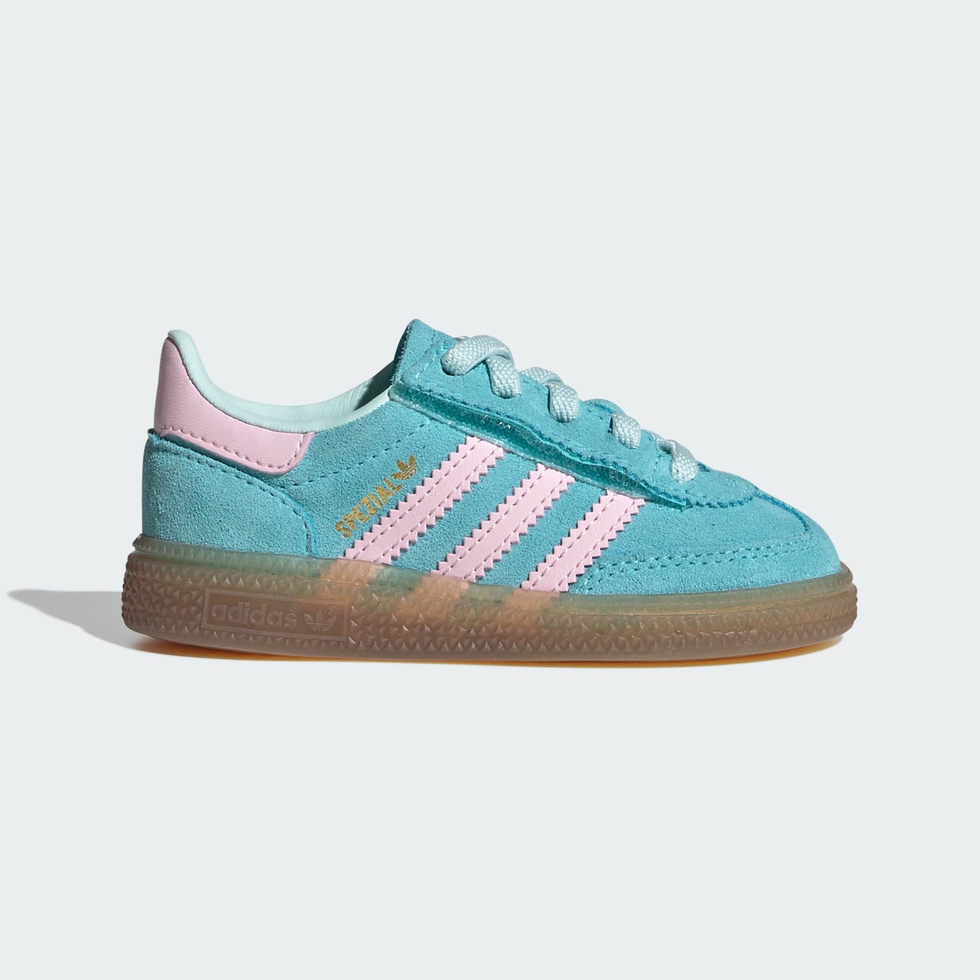 Handball Spezial Comfort Closure Elastic Lace Kids Schuh – Pulse Aqua / Clear Pink / Gum – JQ1991