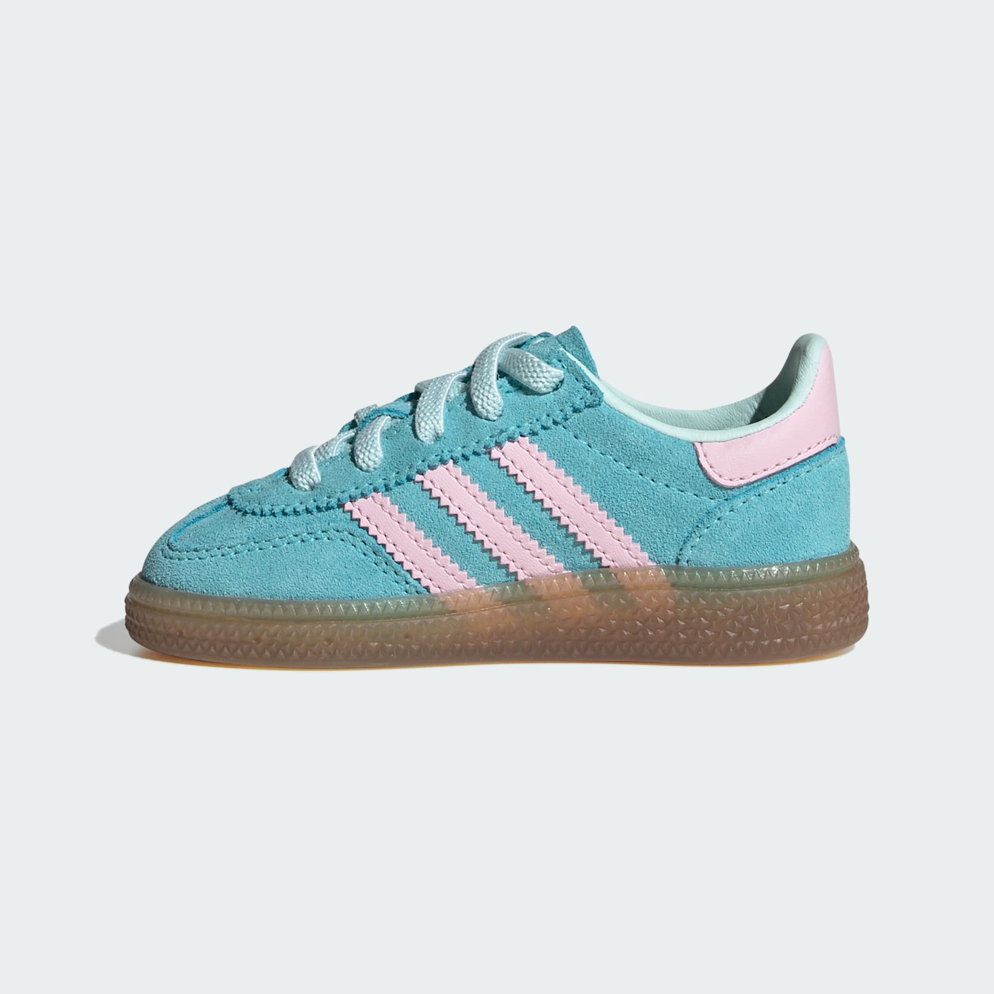 Handball Spezial Comfort Closure Elastic Lace Kids Schuh – Pulse Aqua / Clear Pink / Gum – JQ1991