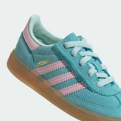 Handball Spezial Comfort Closure Elastic Lace Kids Schuh – Pulse Aqua / Clear Pink / Gum – JQ1991
