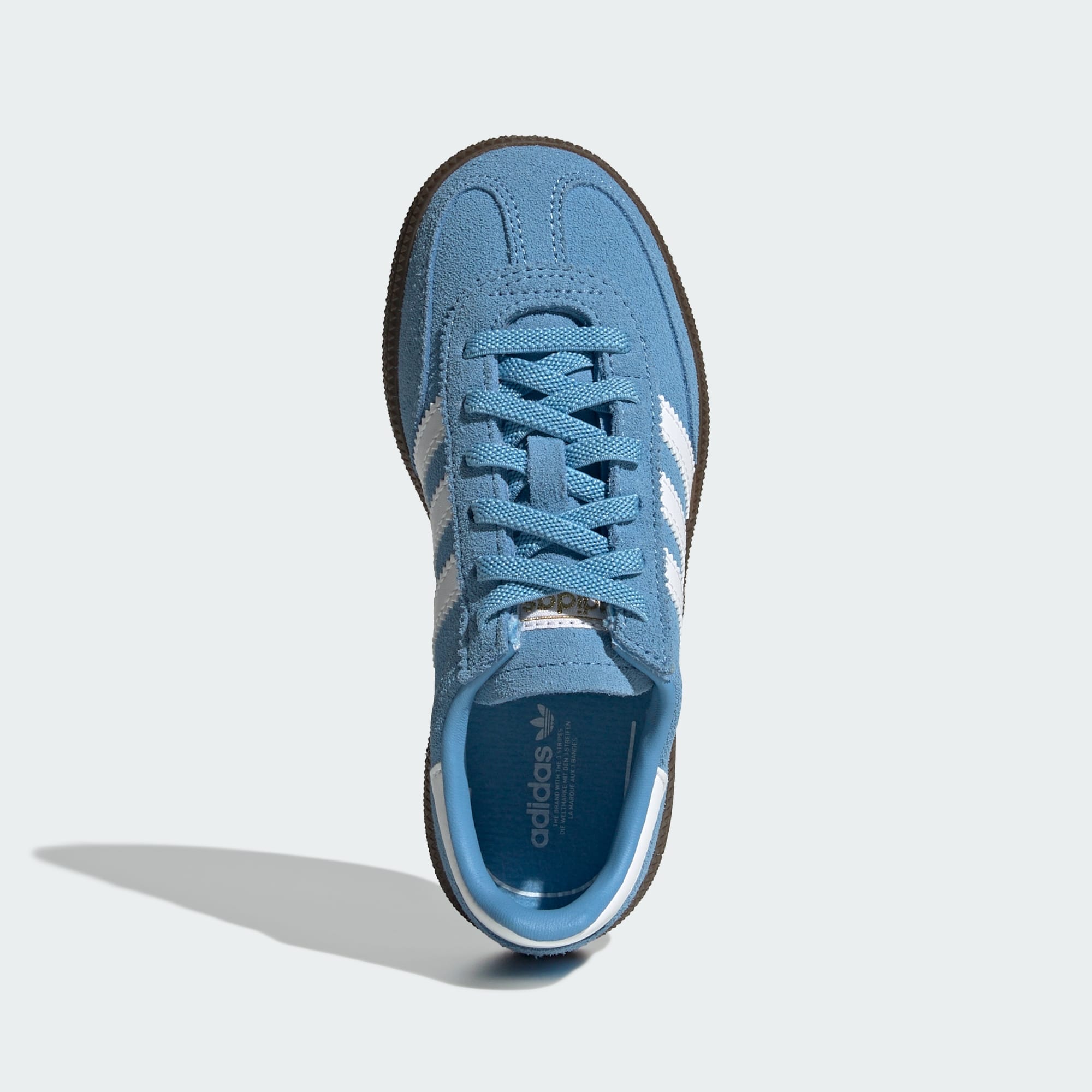 HANDBALL SPEZIAL SCHUH, KOMFORTVERSCHLUSS, ELASTISCHE SCHNÜRSENKEL – Light Blue / Cloud White / Gum – JQ6381