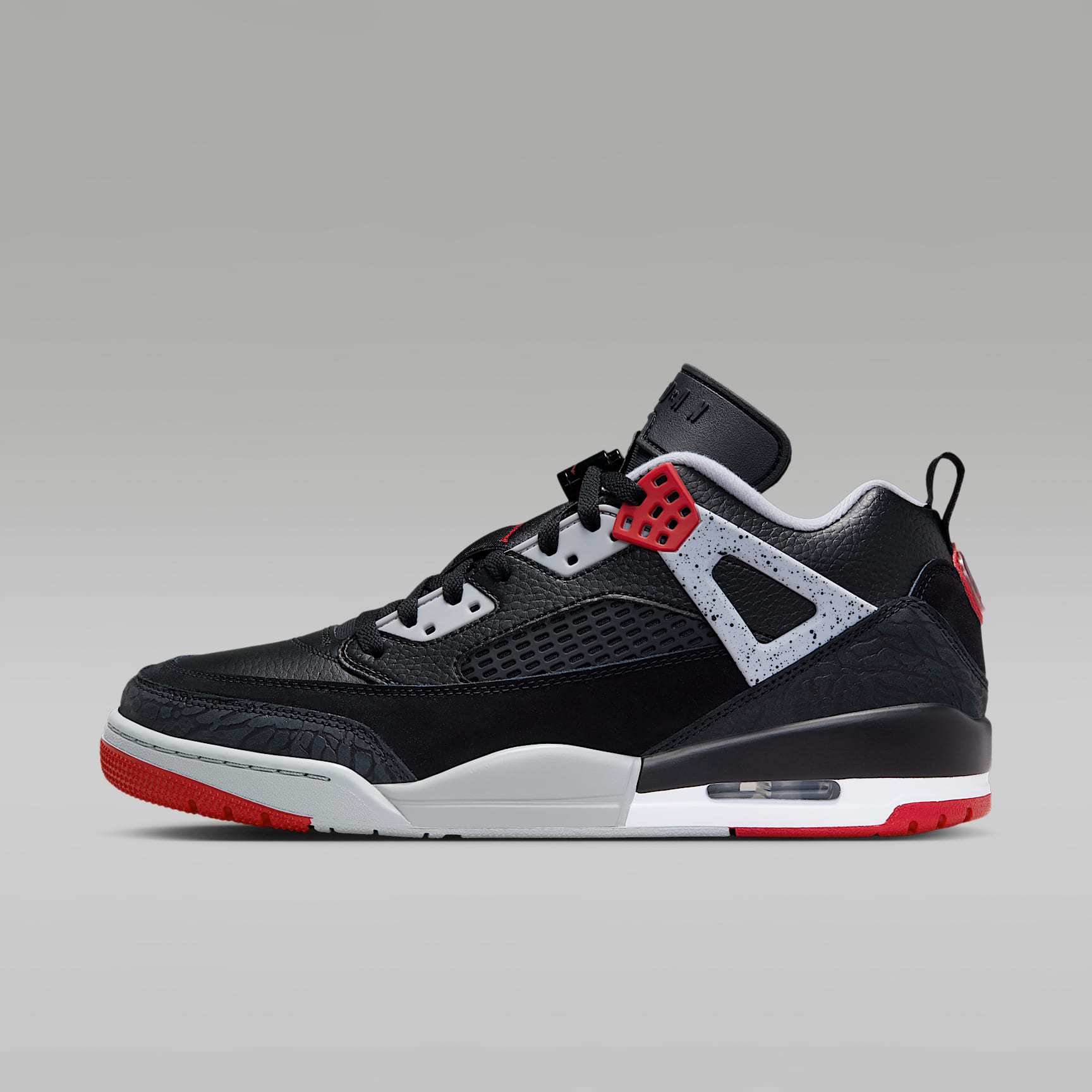 Jordan Spizike Low Herrenschuh – Schwarz/Wolf Grey/Weiß/Gym Red