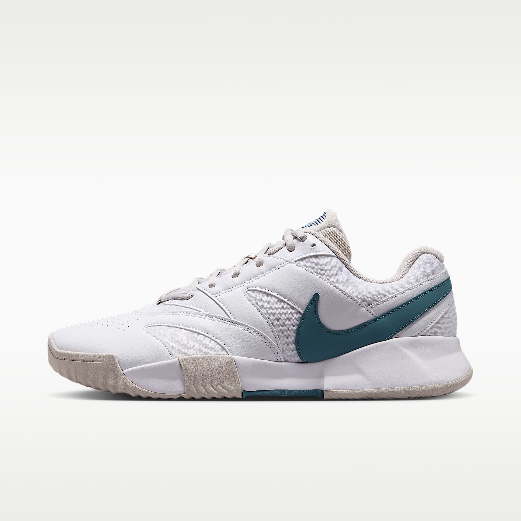 NikeCourt Lite 4 Herren-Tennisschuh für Sandplätze – Weiß/Light Bone/New Slate/Smokey Blue