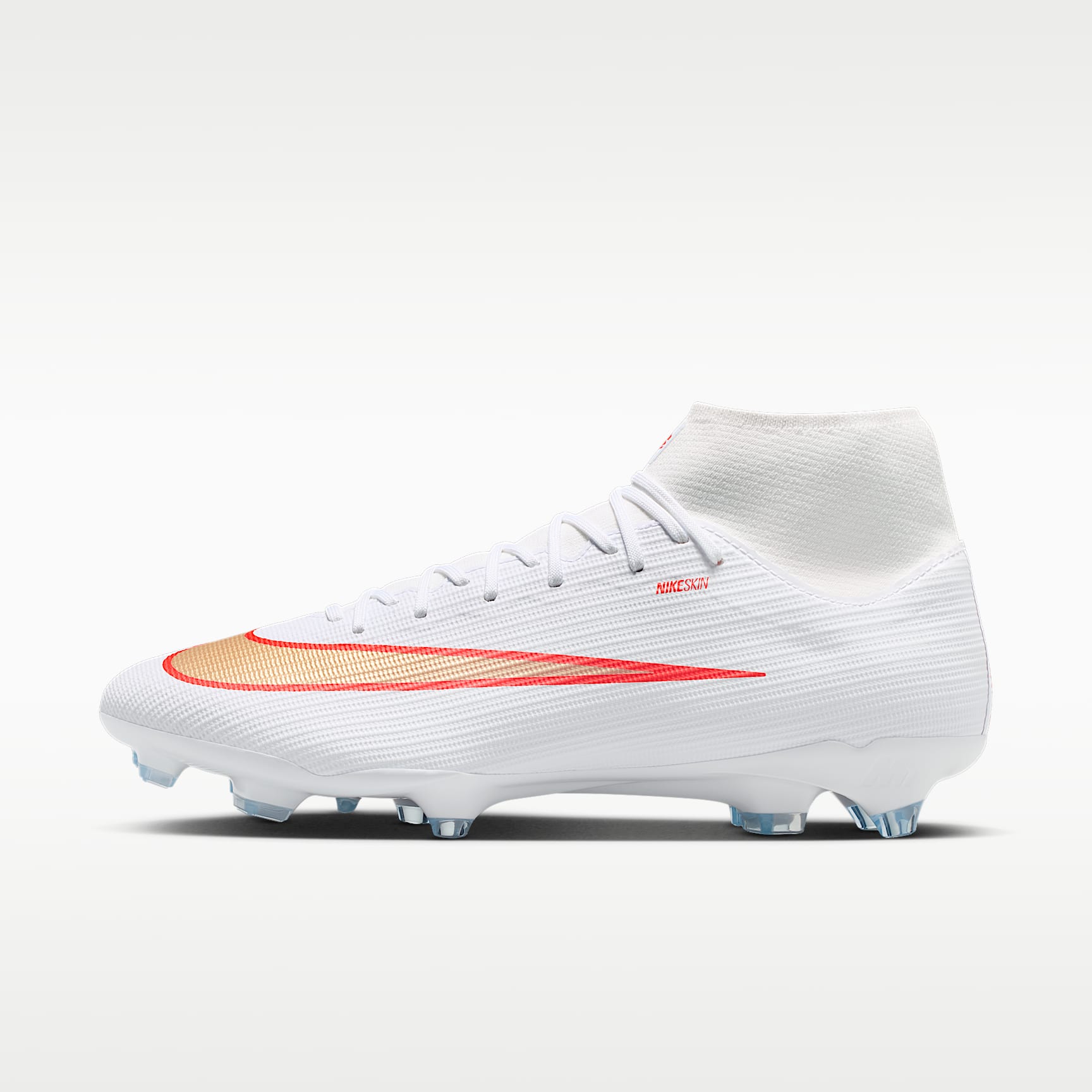Nike Mercurial Superfly 11 Academy High-Top-Fußballschuh für verschiedene Böden – Weiß/Bright Crimson/Blur