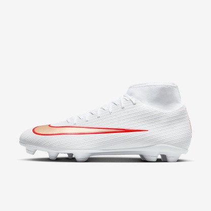 Nike Mercurial Superfly 11 Club High-Top-Fußballschuh für verschiedene Böden – Weiß/Bright Crimson/Blur