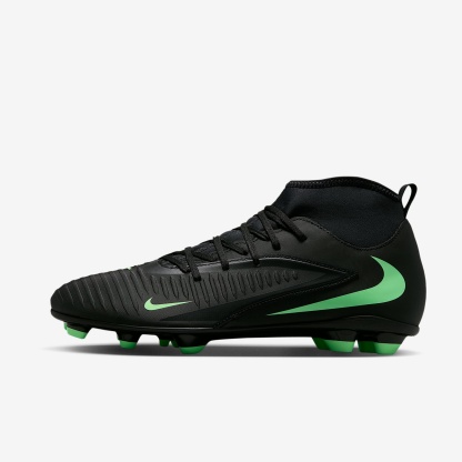 Nike Phantom 6 High Club Fußballschuh für verschiedene Böden – Schwarz/Schwarz/Illusion Green