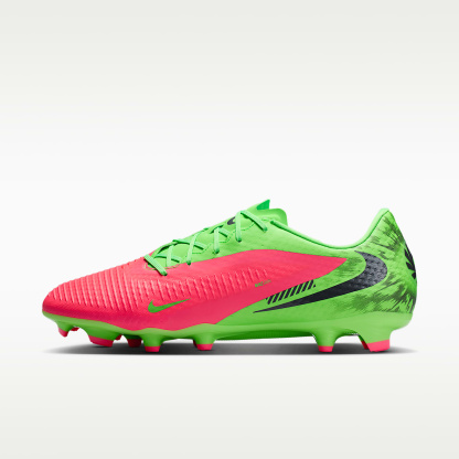 Nike Phantom 6 Low Academy "Erling Haaland" Fußballschuh für verschiedene Böden – Hot Punch/Green Strike/Schwarz