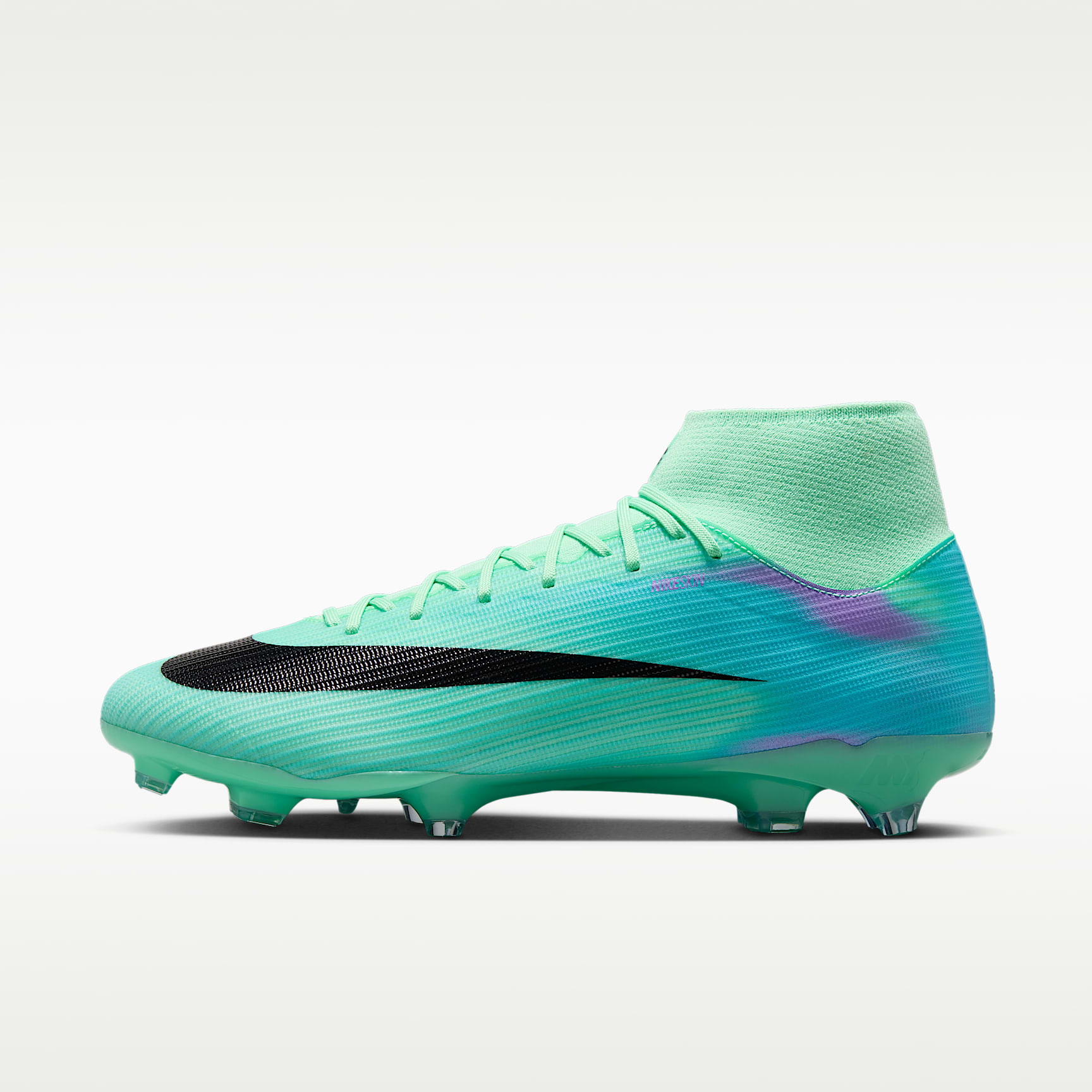 Nike Mercurial Superfly 11 Academy „Sam Kerr“ High-Top-Fußballschuh für verschiedene Böden – Green Glow/Fuchsia Dream/Lagoon Pulse/Schwarz