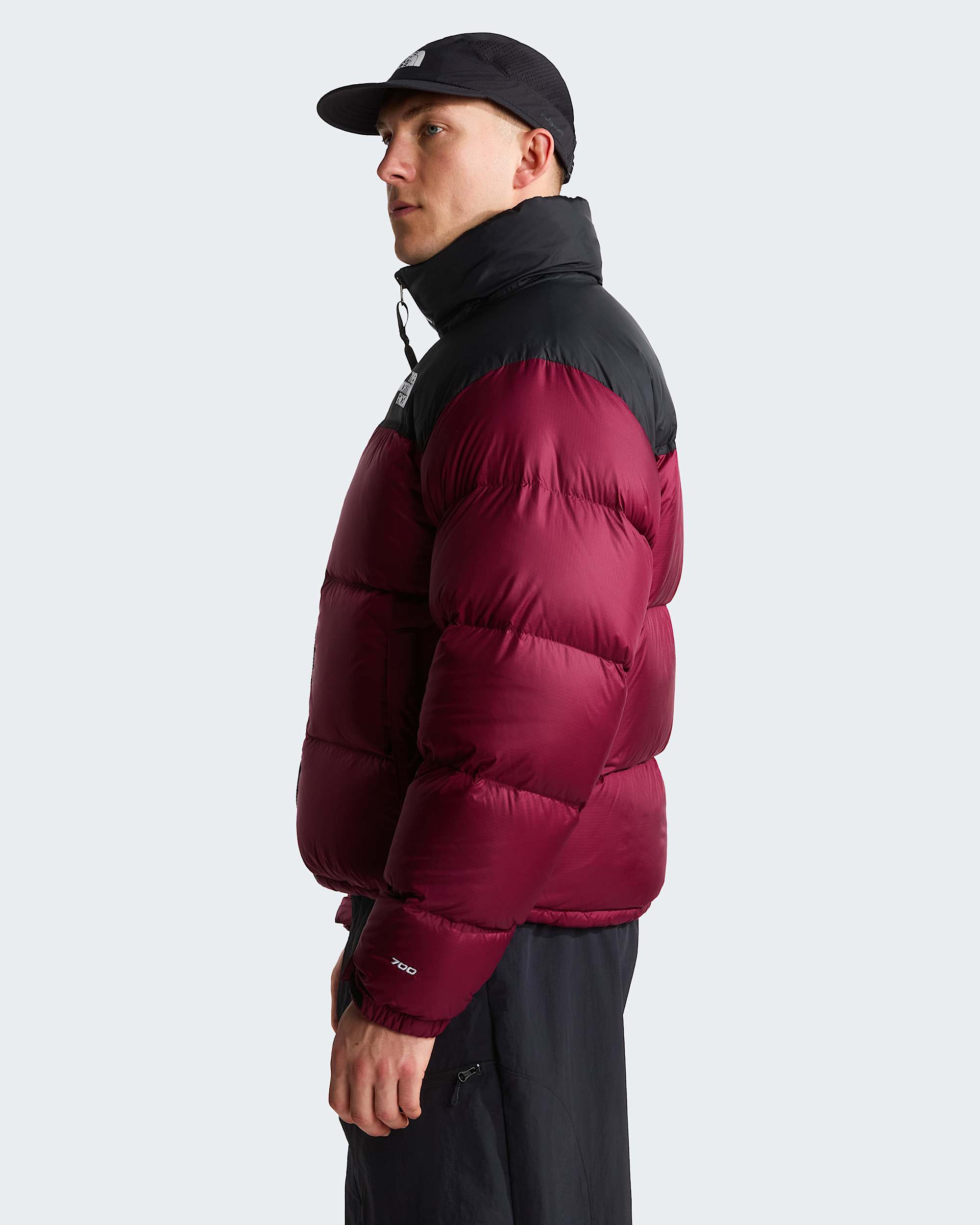1996 Retro Nuptse Jacke für Herren – Burgundy Crush-TNF Black