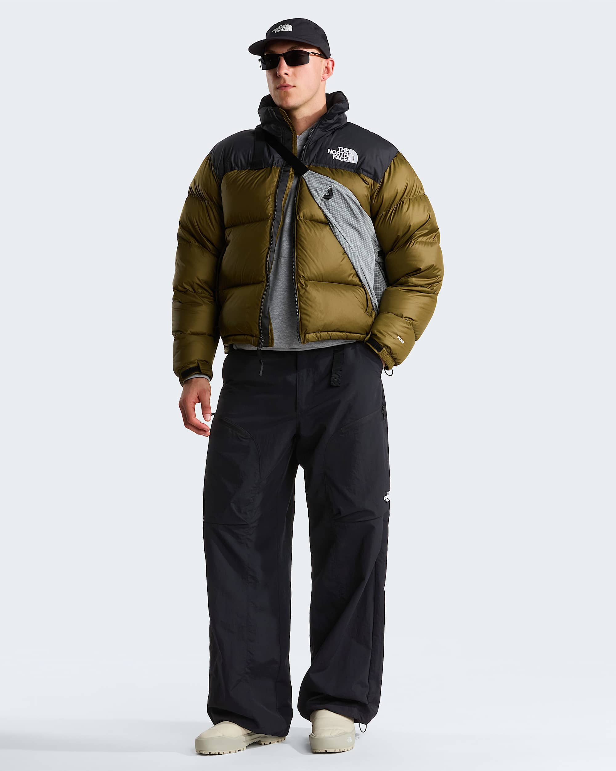 1996 Retro Nuptse Jacke für Herren – Caraway Seed-TNF Black