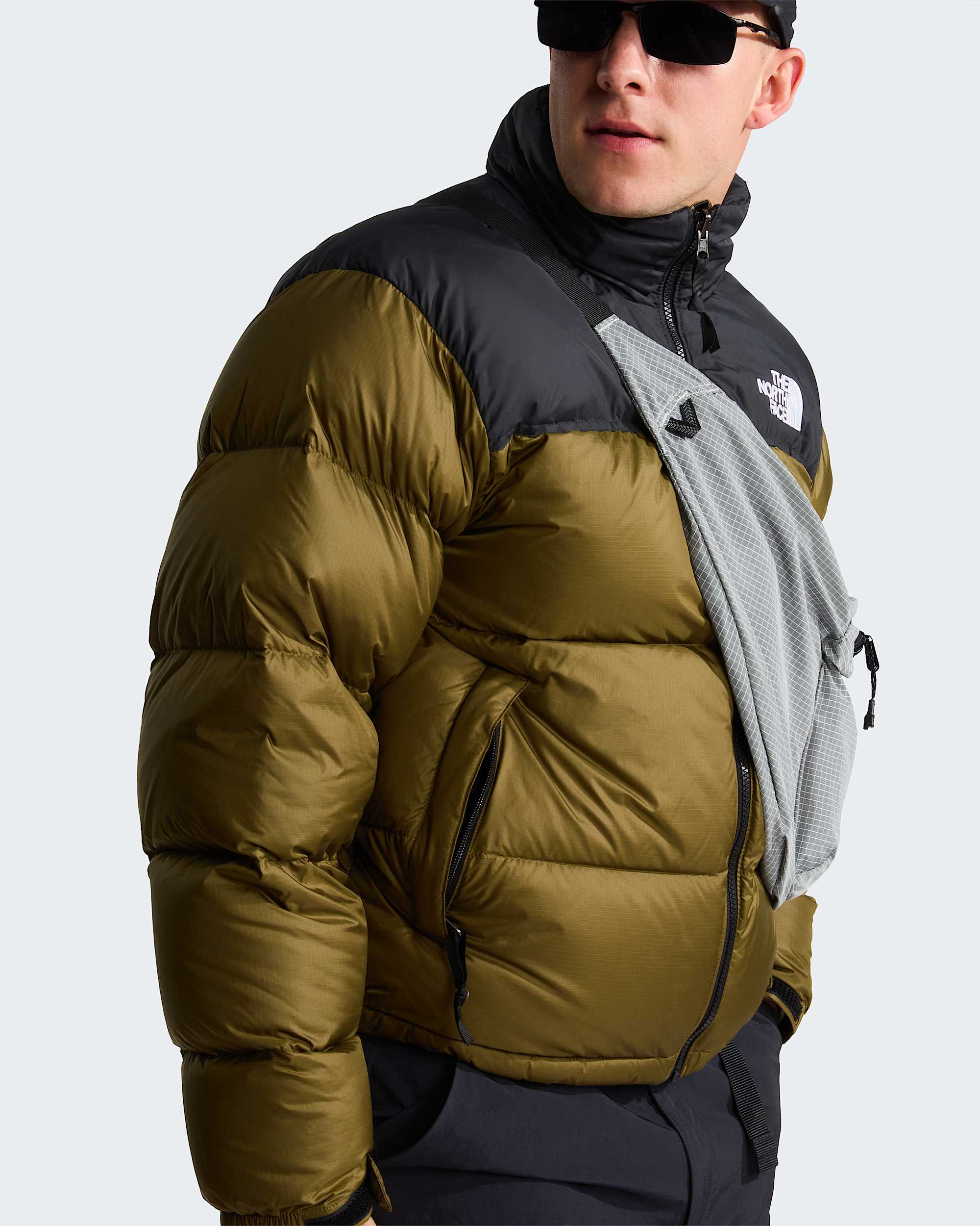 1996 Retro Nuptse Jacke für Herren – Caraway Seed-TNF Black