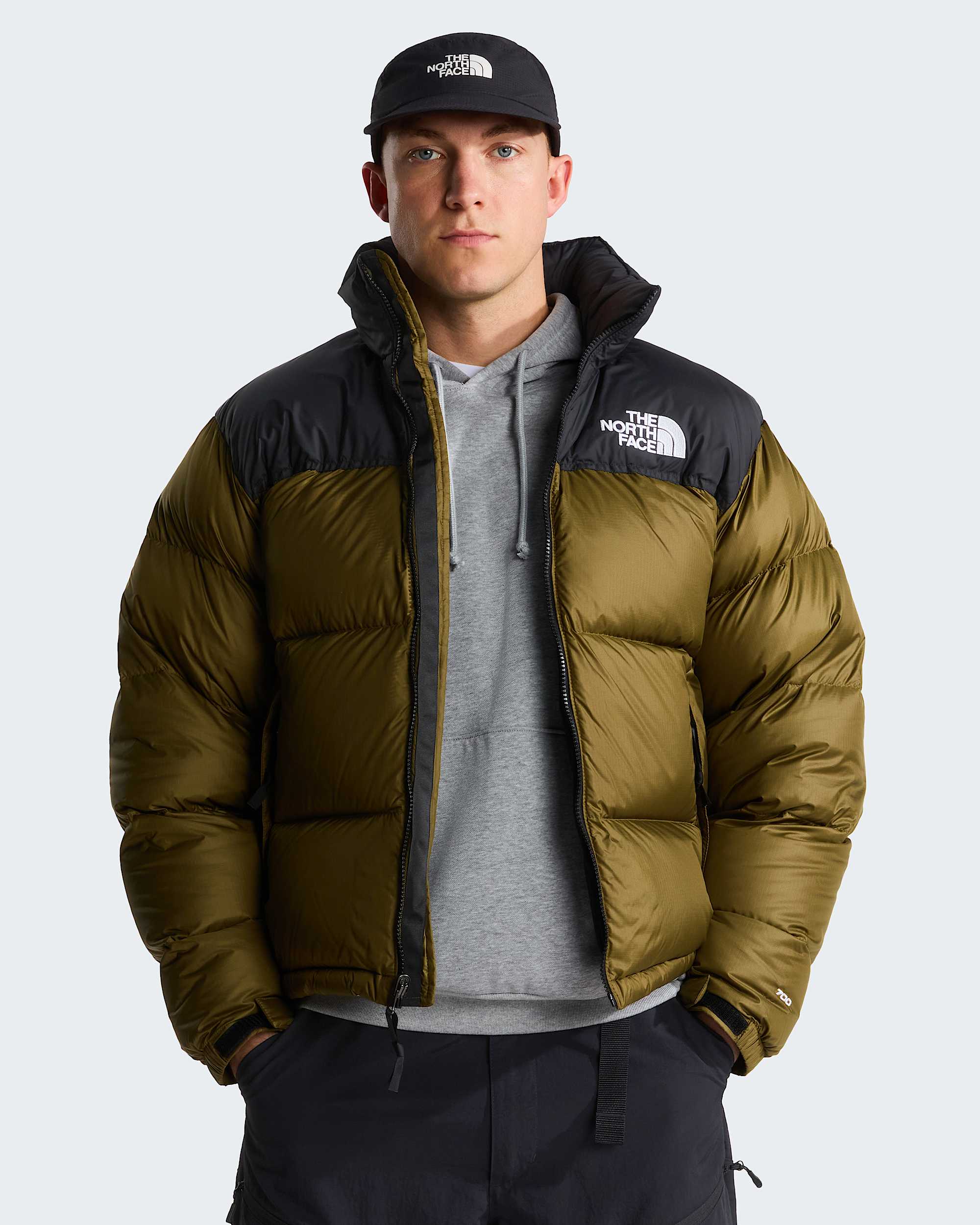 1996 Retro Nuptse Jacke für Herren – Caraway Seed-TNF Black