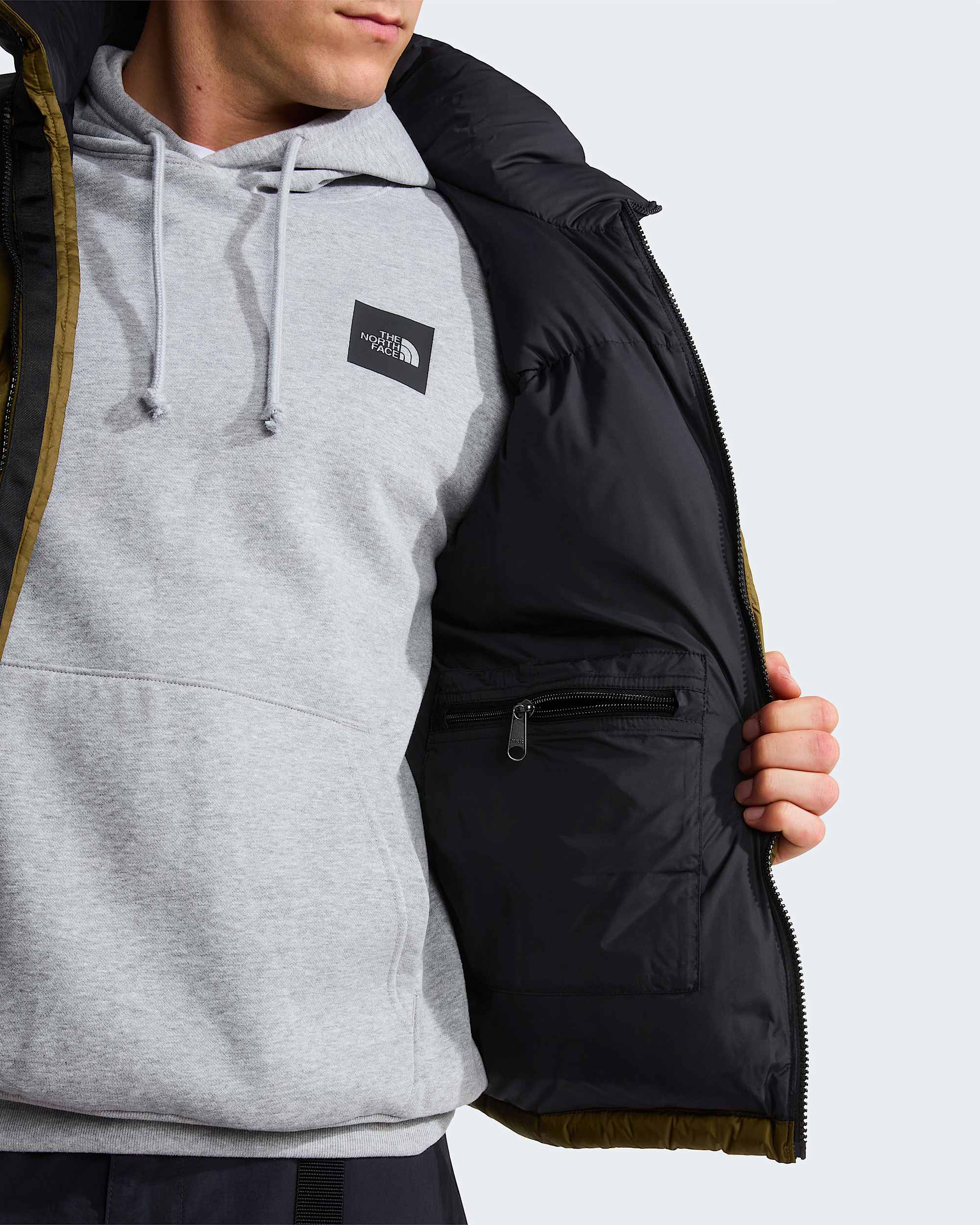 1996 Retro Nuptse Jacke für Herren – Caraway Seed-TNF Black