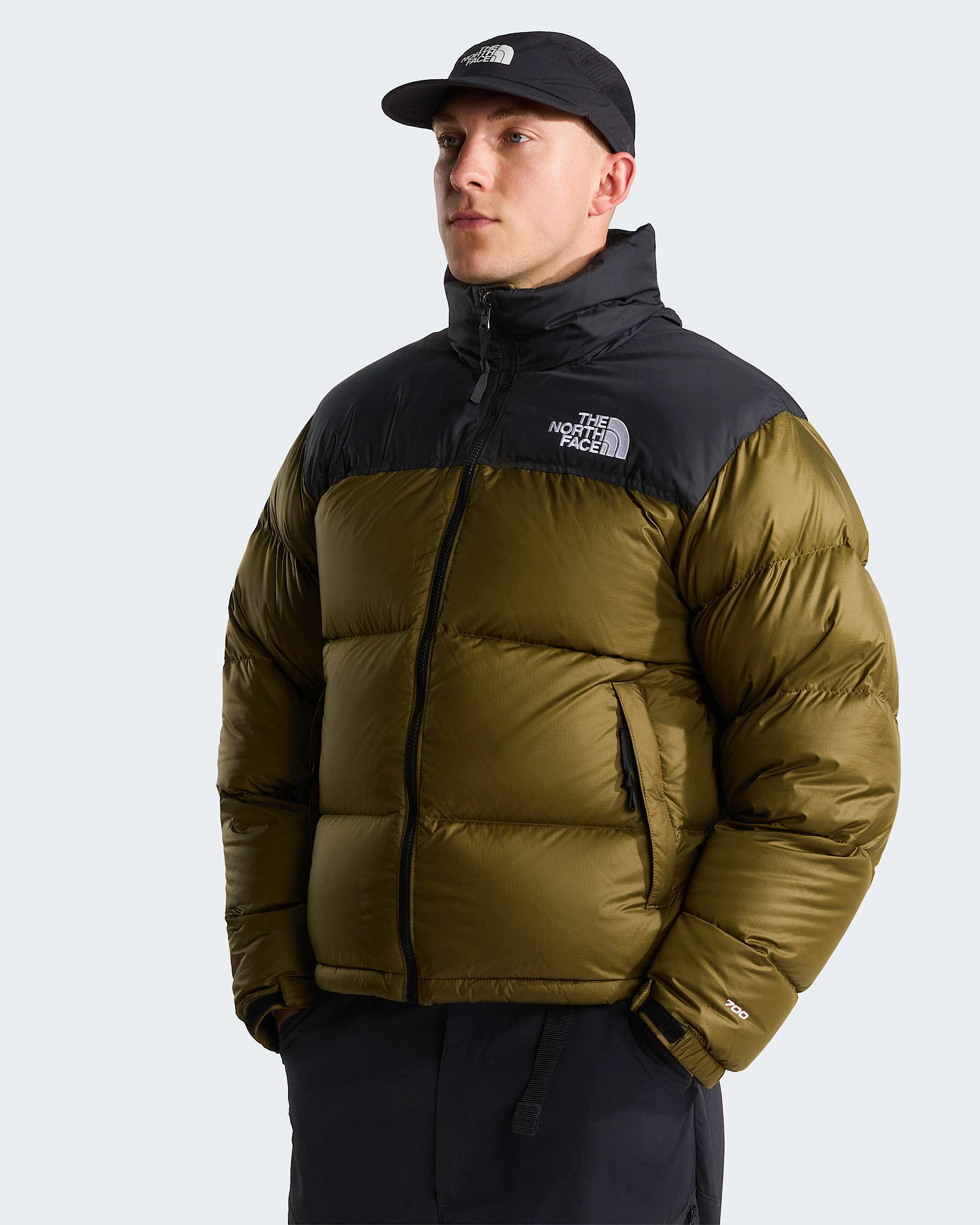 1996 Retro Nuptse Jacke für Herren – Caraway Seed-TNF Black