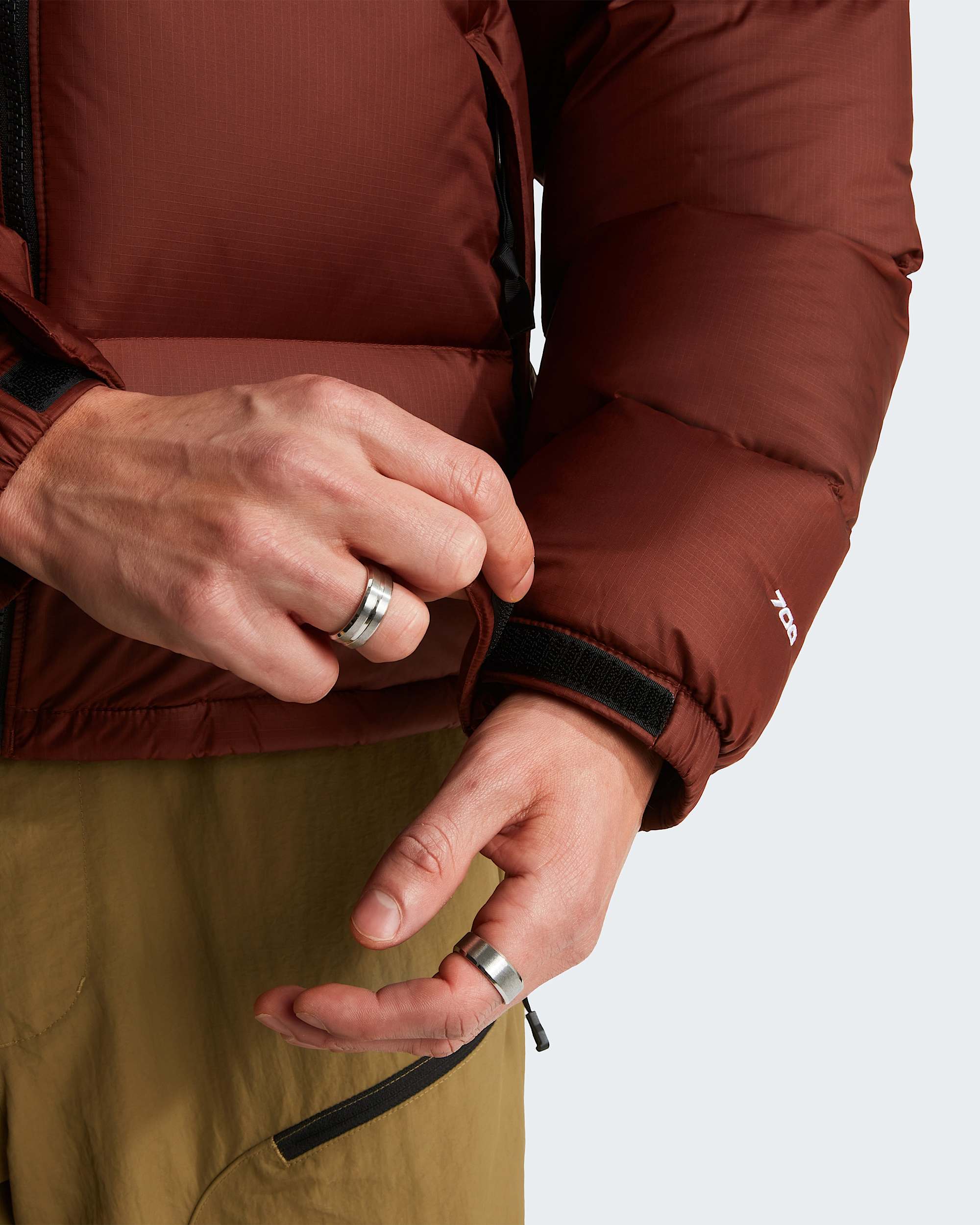 1996 Retro Nuptse Jacke für Herren – Ember Soil-TNF Black