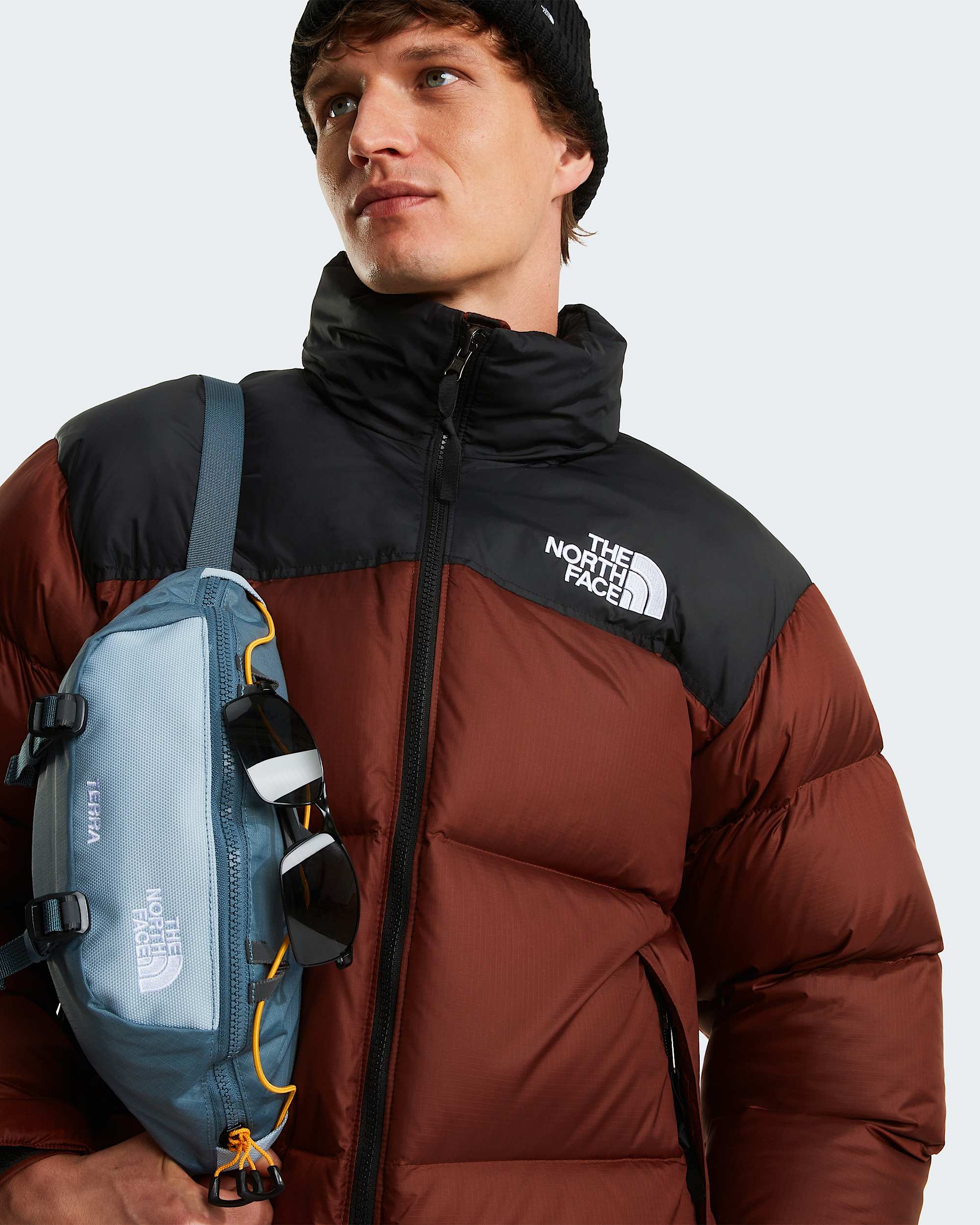 1996 Retro Nuptse Jacke für Herren – Ember Soil-TNF Black