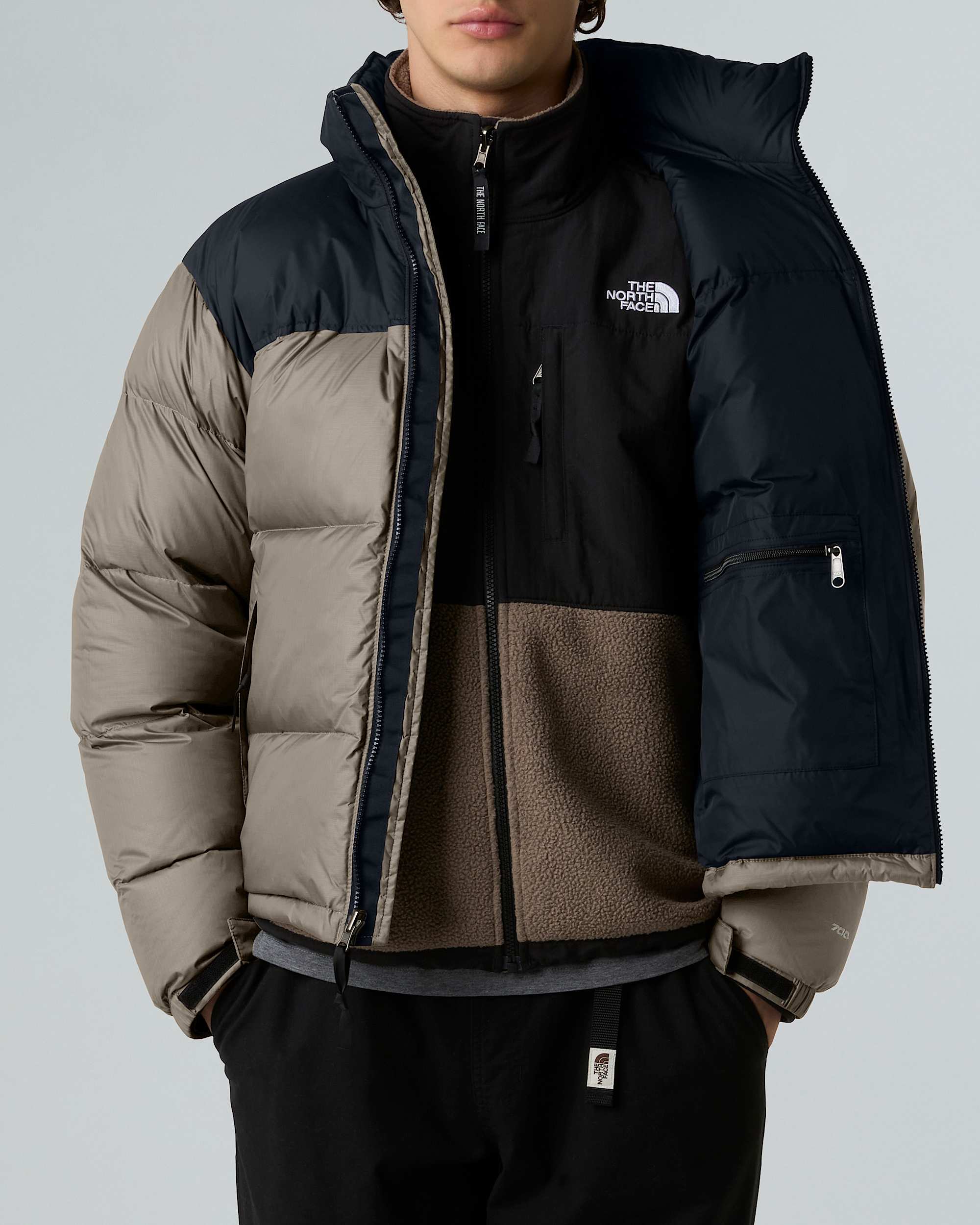 1996 Retro Nuptse Jacke für Herren – Mocha Brown-TNF Black