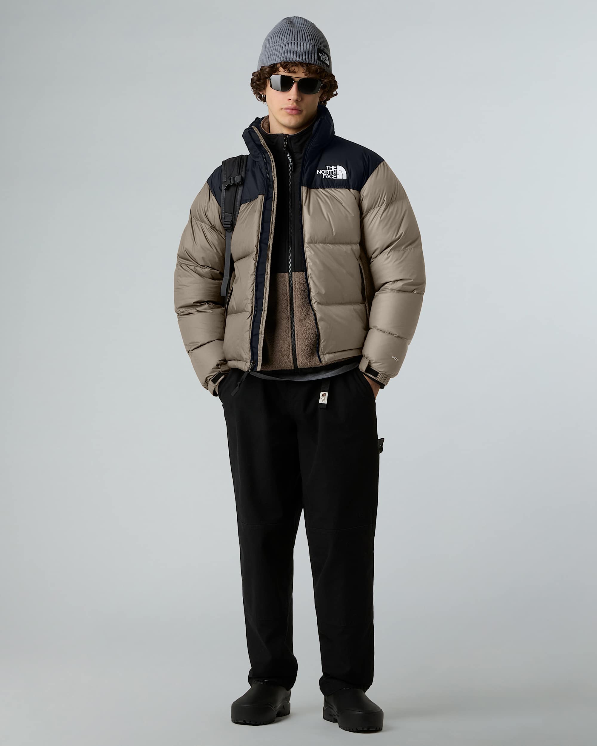 1996 Retro Nuptse Jacke für Herren – Mocha Brown-TNF Black