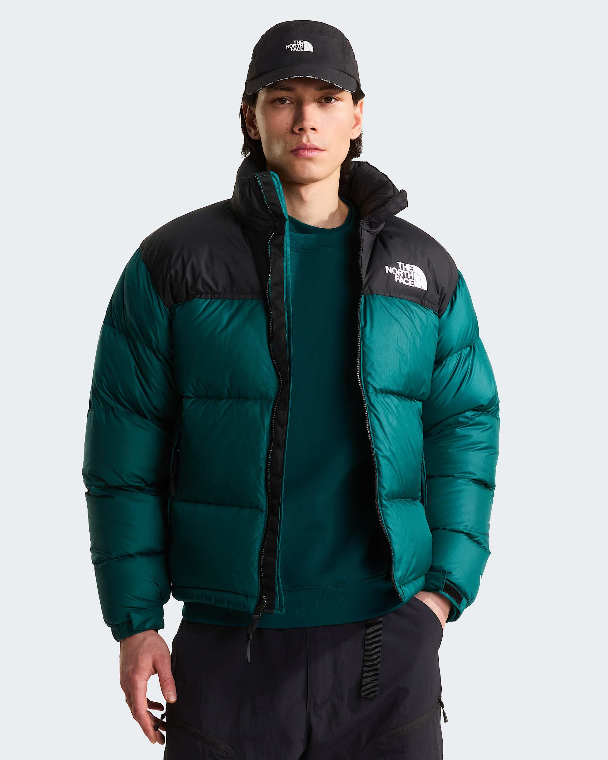 1996 Retro Nuptse Jacke für Herren – Pacific Teal-TNF Black