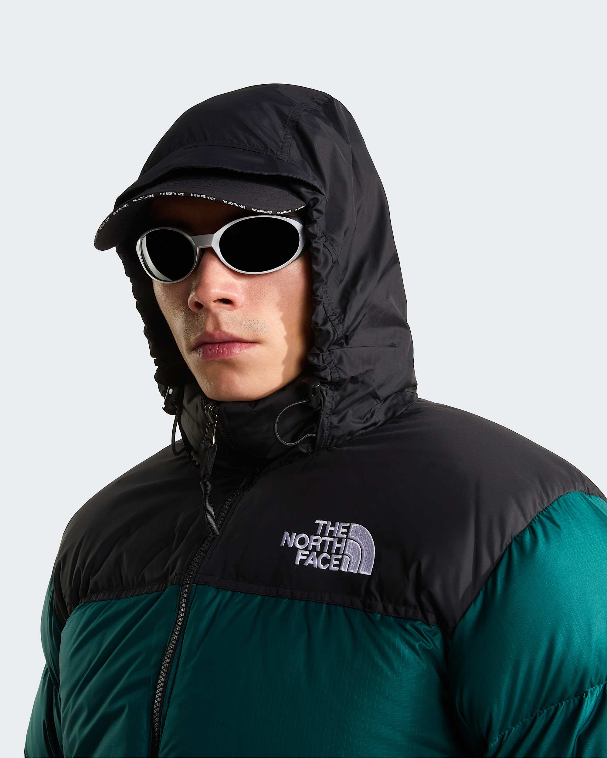 1996 Retro Nuptse Jacke für Herren – Pacific Teal-TNF Black