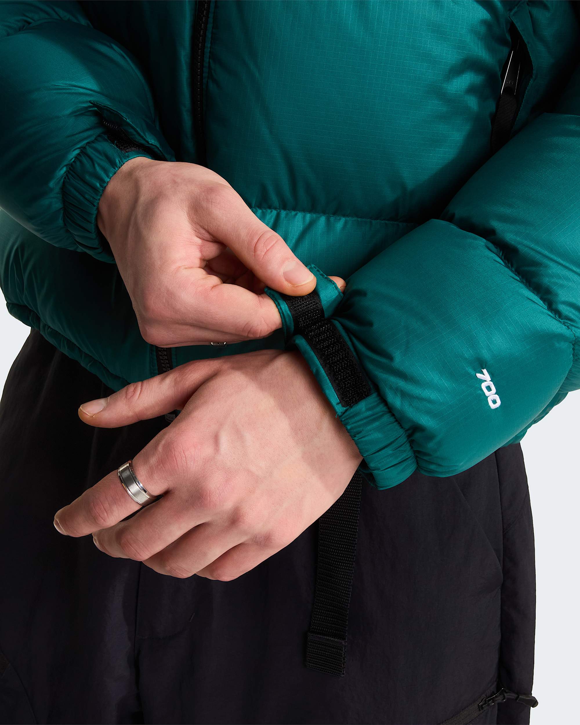 1996 Retro Nuptse Jacke für Herren – Pacific Teal-TNF Black