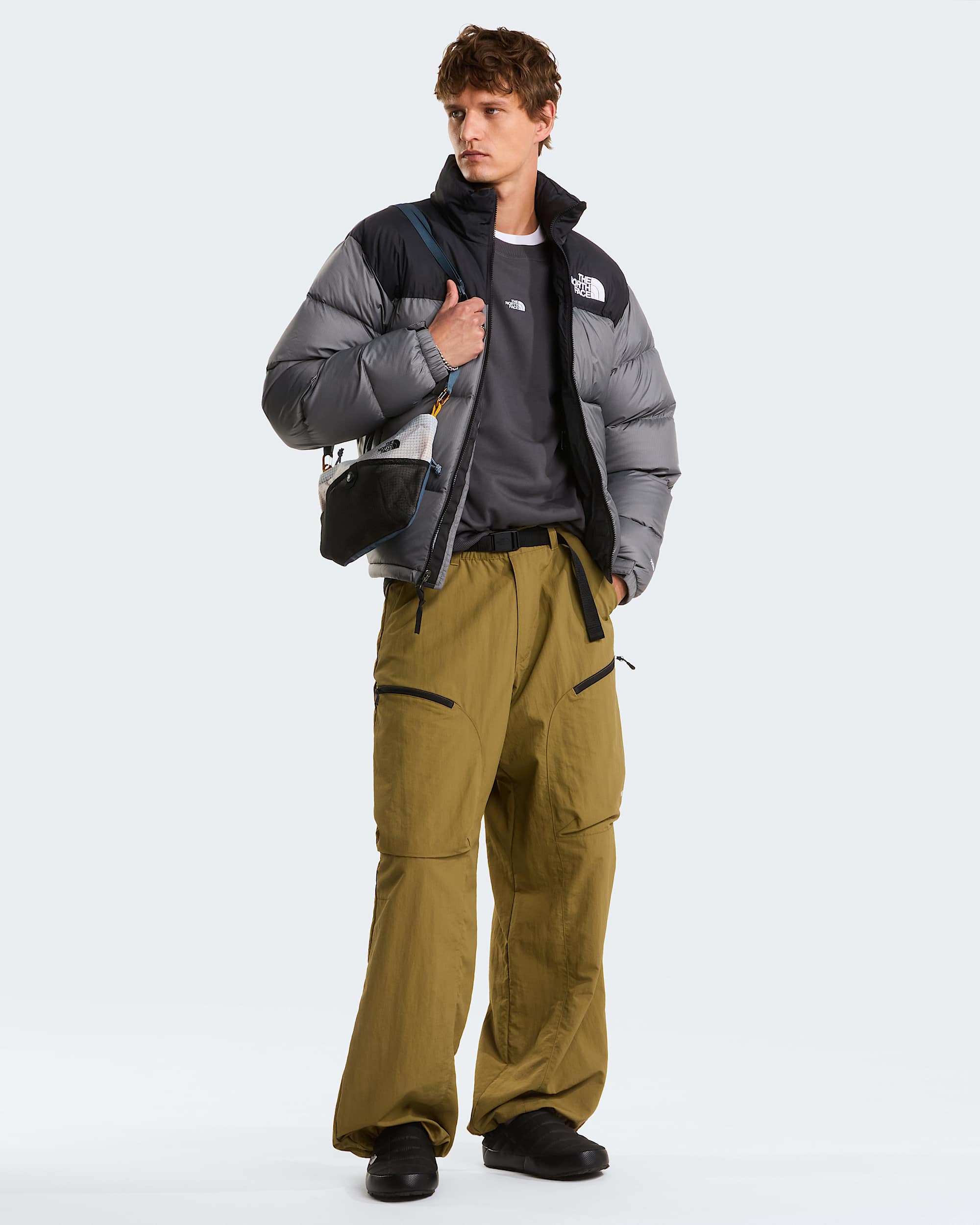 1996 Retro Nuptse Jacke für Herren – Smoked Pearl-TNF Black