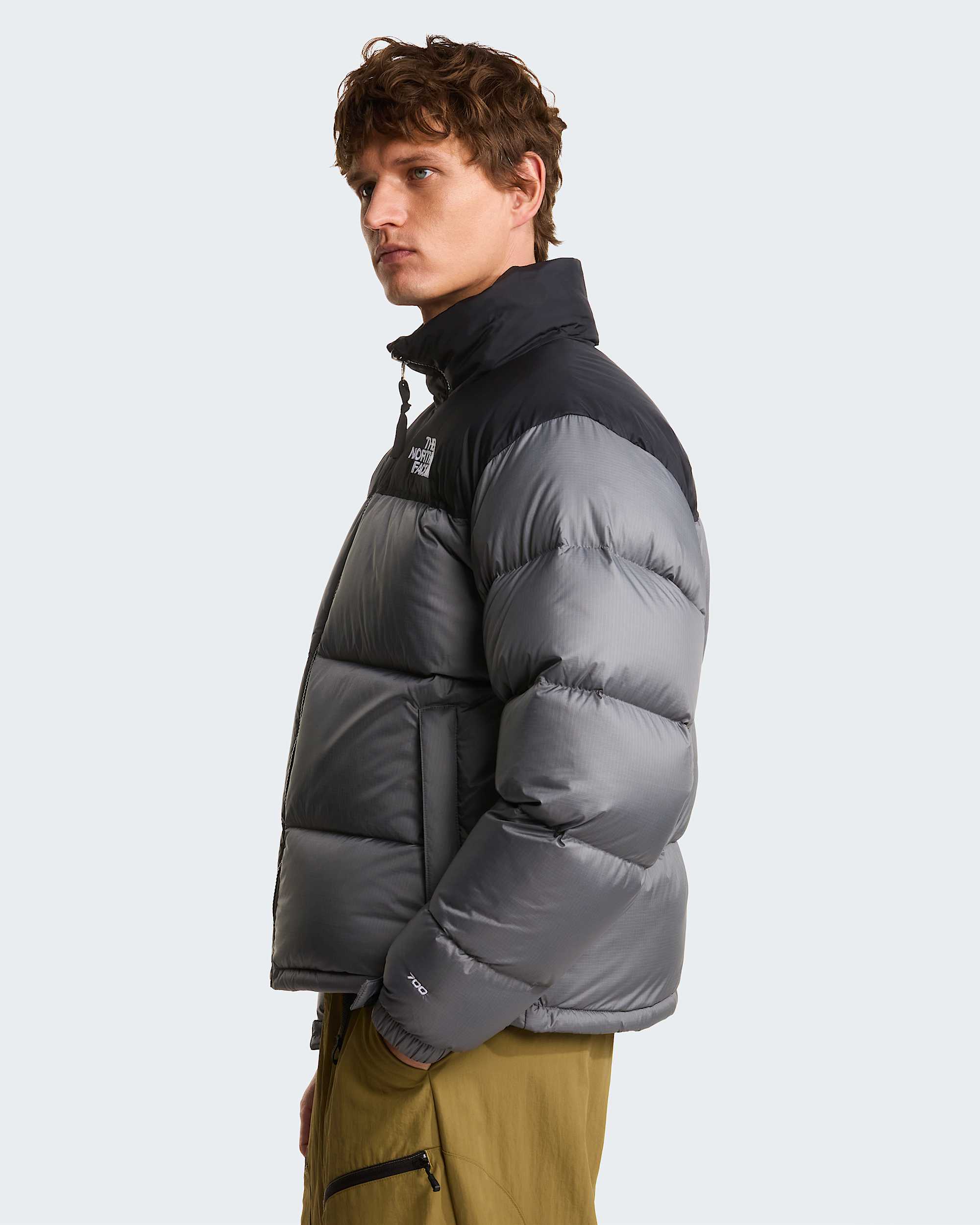 1996 Retro Nuptse Jacke für Herren – Smoked Pearl-TNF Black