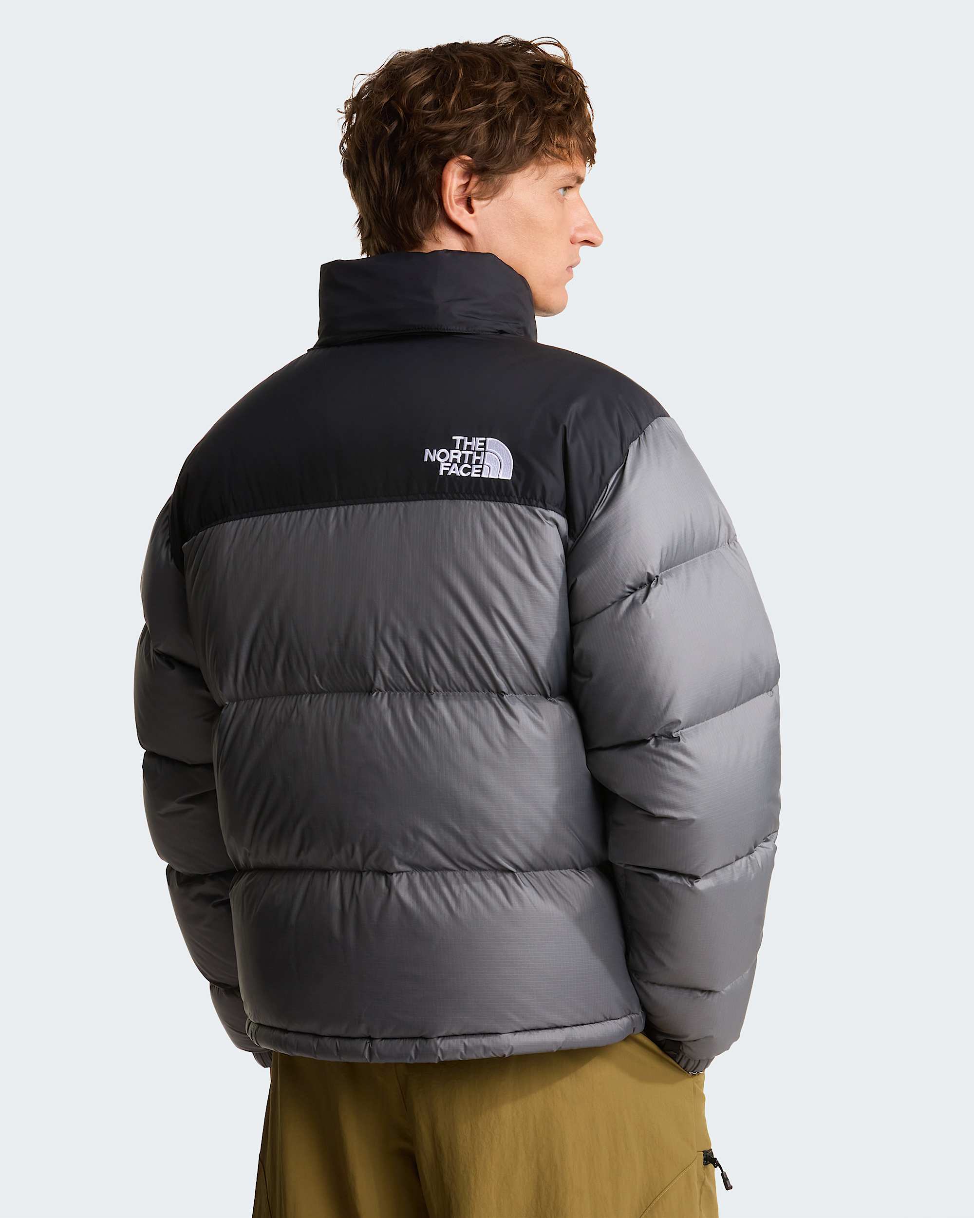 1996 Retro Nuptse Jacke für Herren – Smoked Pearl-TNF Black