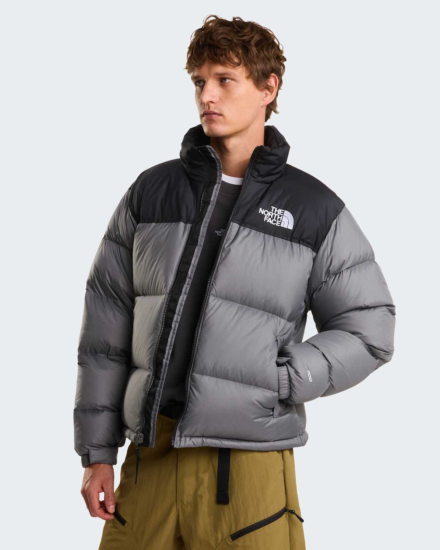 1996 Retro Nuptse Jacke für Herren – Smoked Pearl-TNF Black