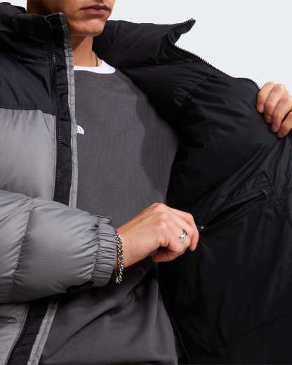 1996 Retro Nuptse Jacke für Herren – Smoked Pearl-TNF Black