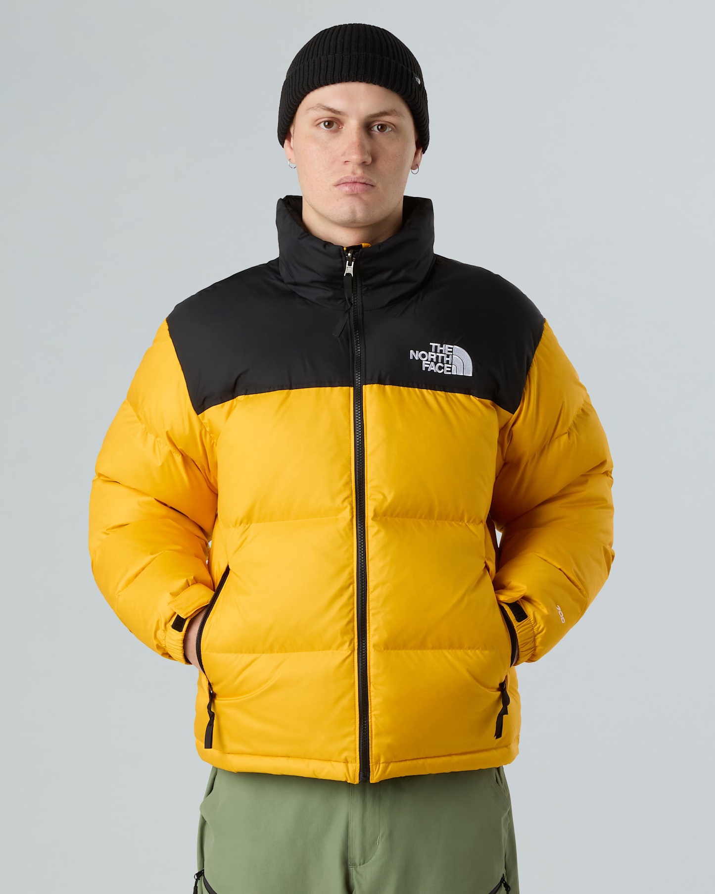 1996 Retro Nuptse Jacke für Herren – Summit Gold-TNF Black-Recycled Down