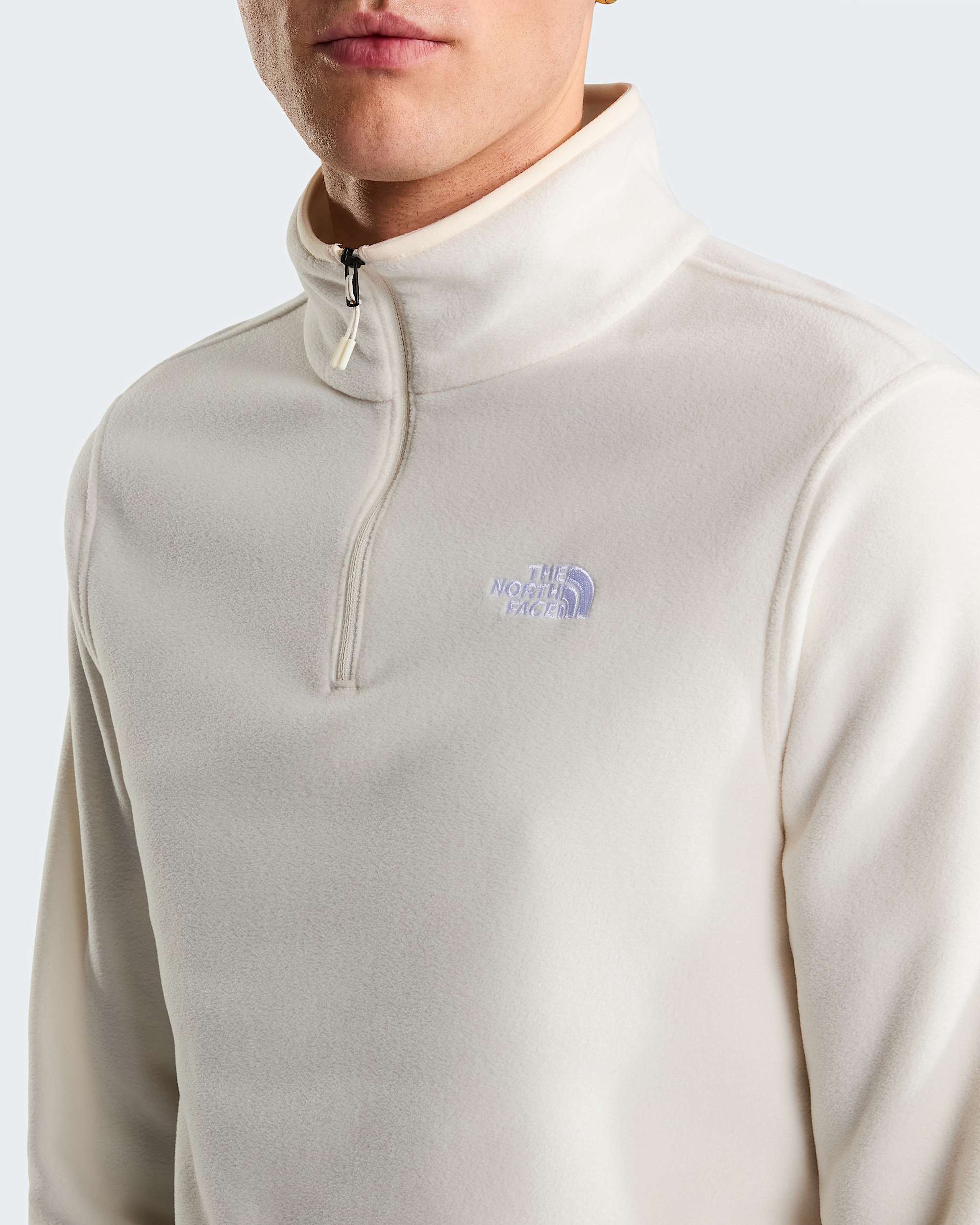 Glacier Fleece mit 1/4-langem RV für Herren – White Dune