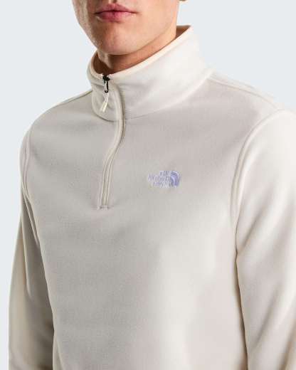 Glacier Fleece mit 1/4-langem RV für Herren – White Dune