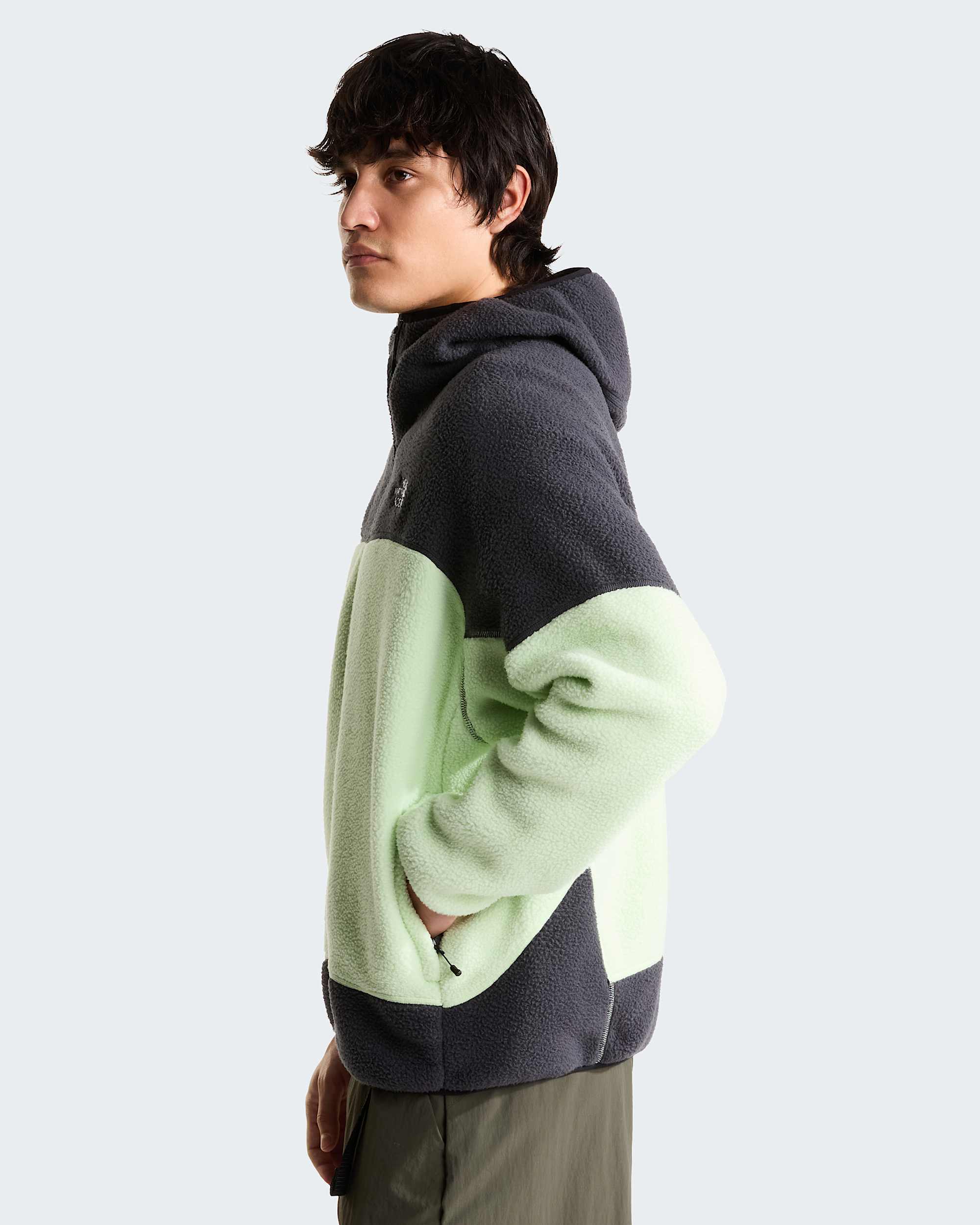 NSE Mask Fleecejacke für Herren – Calcified Lime-Anthracite Grey
