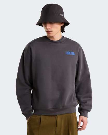 Retro Trail Graphic Sweatshirt in Relaxed Fit Herren – Anthracite Grey
