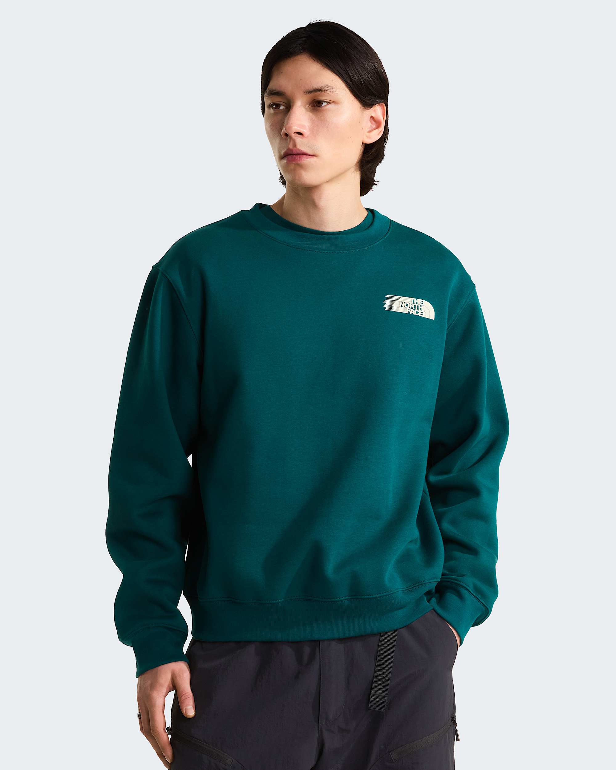 Retro Trail Graphic Sweatshirt in Relaxed Fit Herren – Pacific Teal