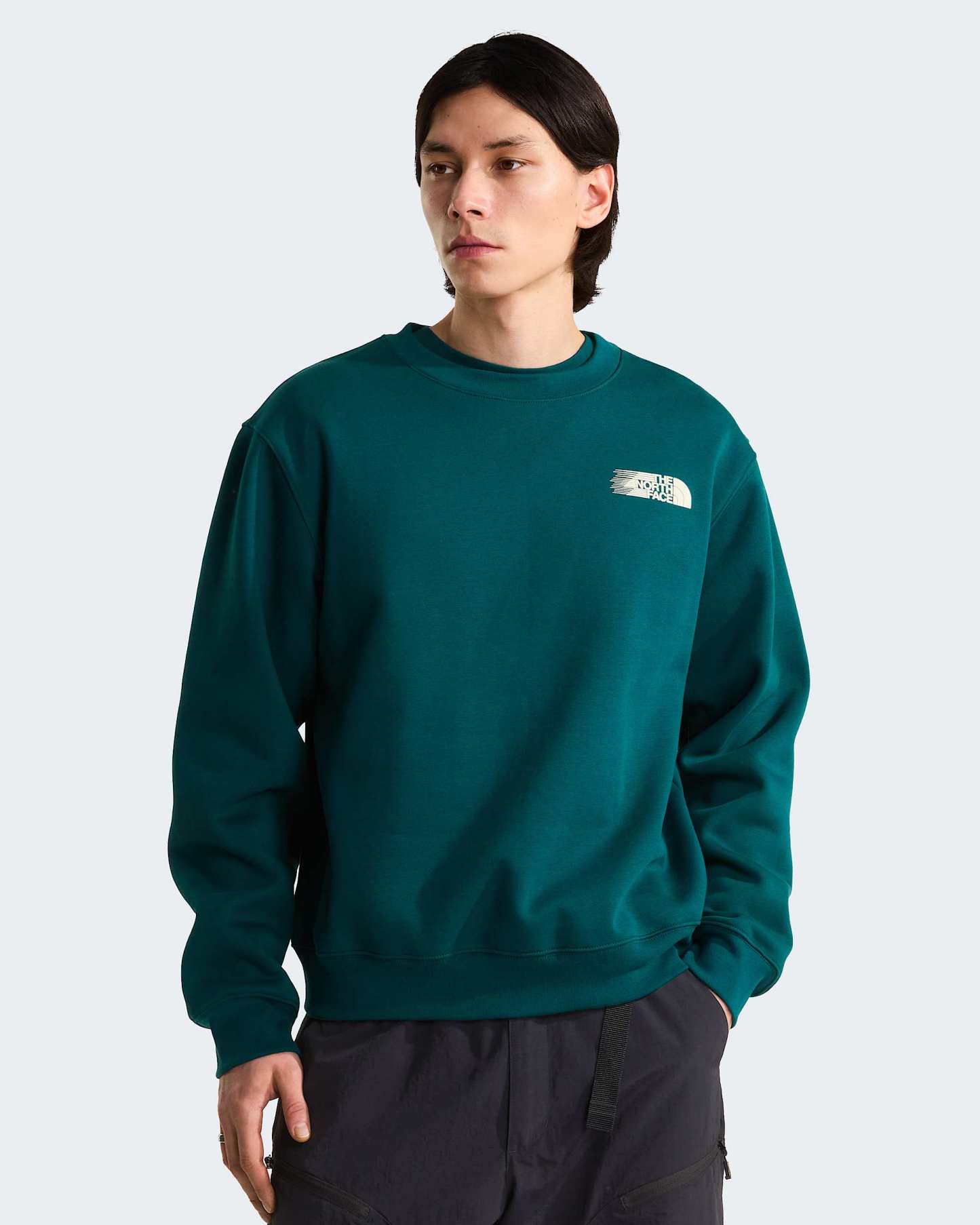 Retro Trail Graphic Sweatshirt in Relaxed Fit Herren – Pacific Teal
