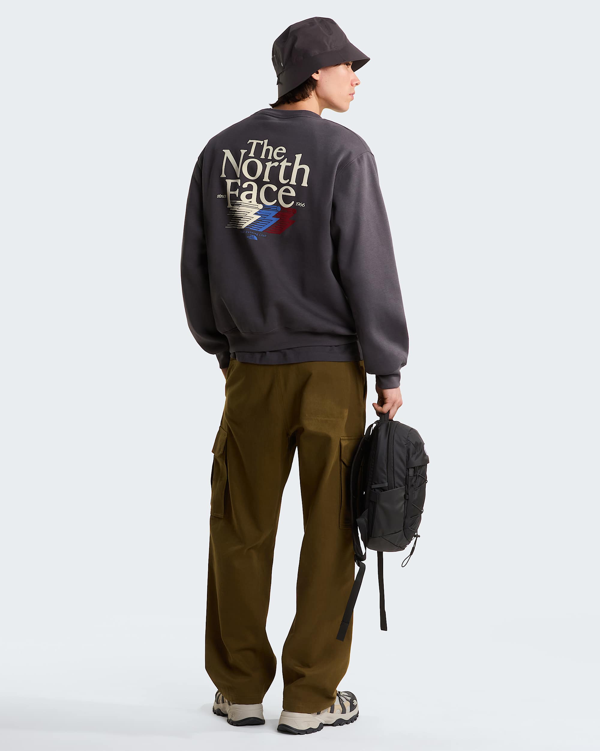 Retro Trail Graphic Sweatshirt in Relaxed Fit Herren – Anthracite Grey