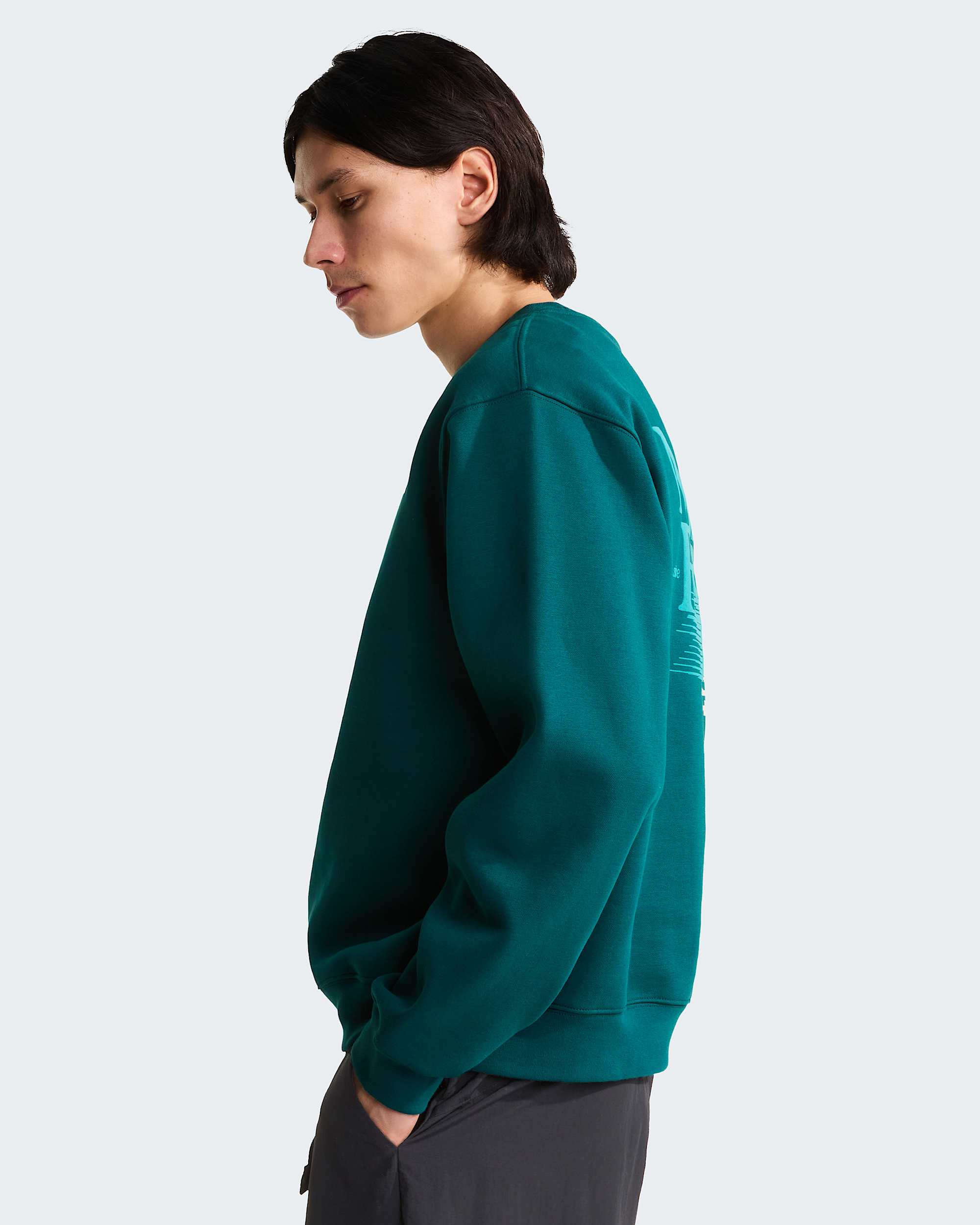 Retro Trail Graphic Sweatshirt in Relaxed Fit Herren – Pacific Teal